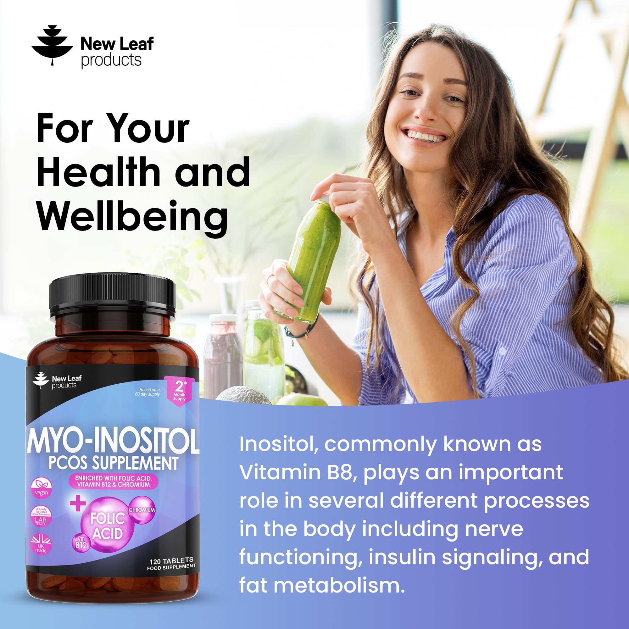 Myo-Inositol PCOS Supplement - Myo Inositol Tablets PCOS Supplement Enriched NEW LEAF PRODUCTSUS supplements