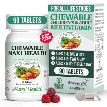 Maxi Health Chewable Multivitamin for Kids, Teens and Adults - Cherry Chewable Vitamins for Adults & Children Maxi HealthAu supplements