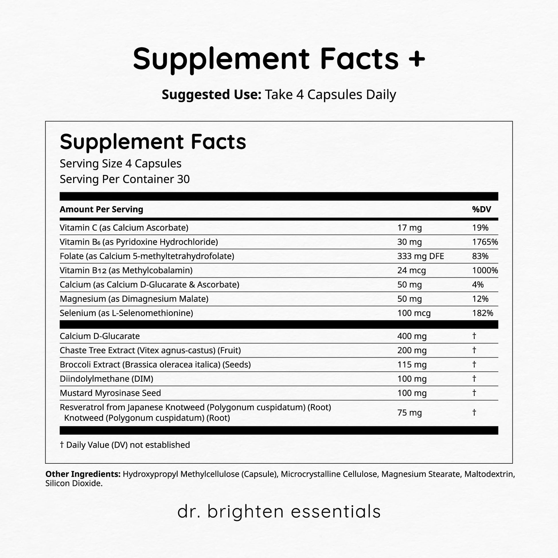 Dr. Brighten Balance - Hormone Balance for Women with Chasteberry and DIM - Targets Hormonal Acne, Period Issues, & PMS - Vegan, Non-GMO Dr. BrightenAu supplements