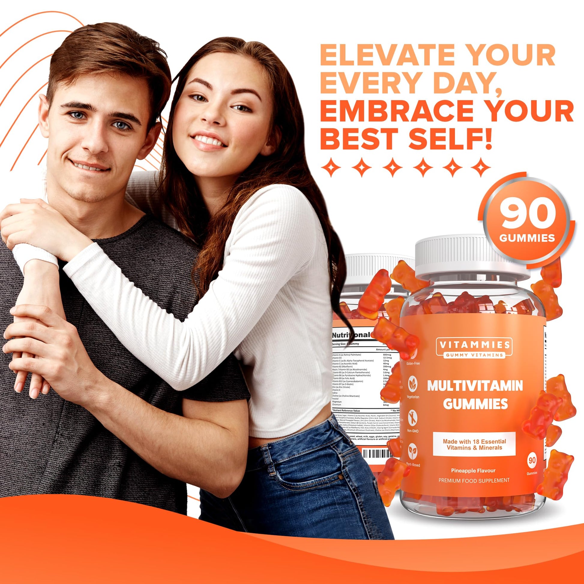 Multivitamin Gummies for Women & Men - 3 Months Supply - 18 Multivitamins & Minerals VitammiesUS supplements