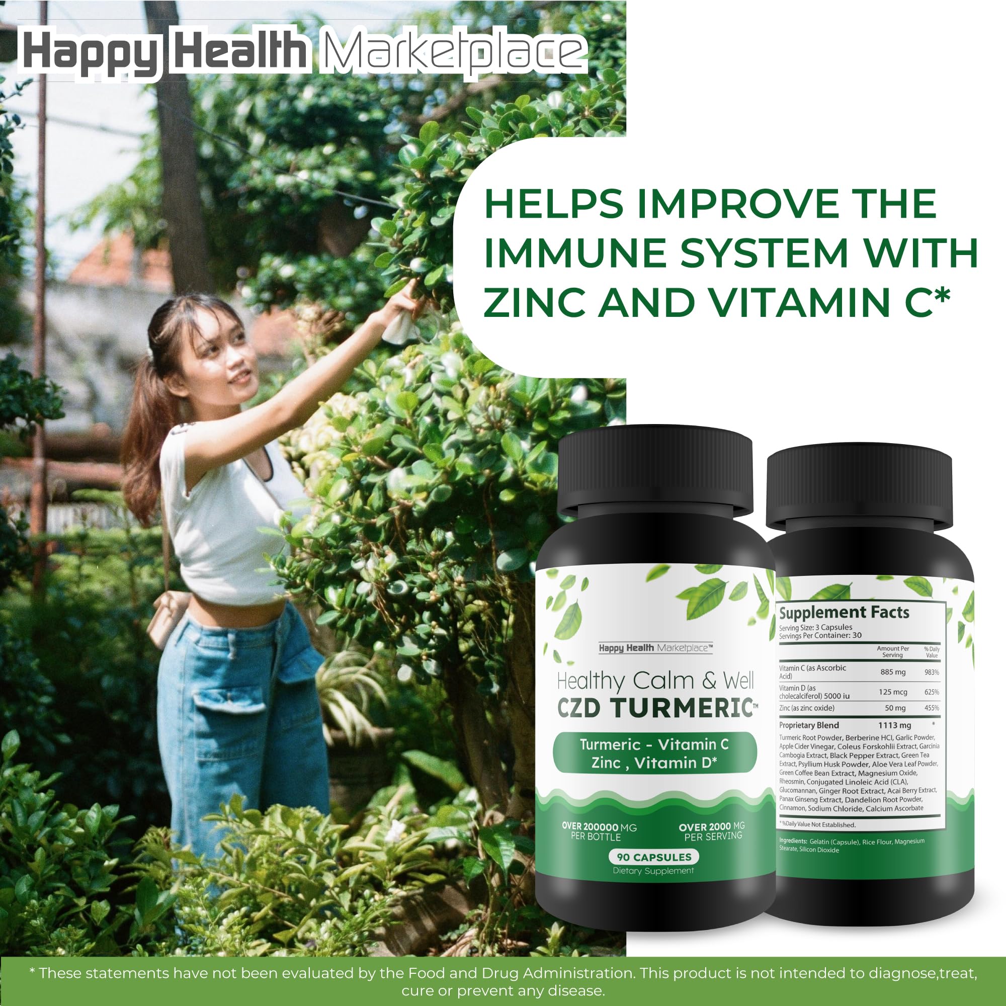 Healthy Calm & Well CDZ Gummies Capsules - Our Best CDZ Supplement Vitamin C D and Zinc - Turmeric Vitamin C D Zinc Magnesium - Our Best Calmwell Cdc Gummies Capsules Zinc Vitamin C Vitamin D Turmeric Happy Health MarketplaceAu supplements