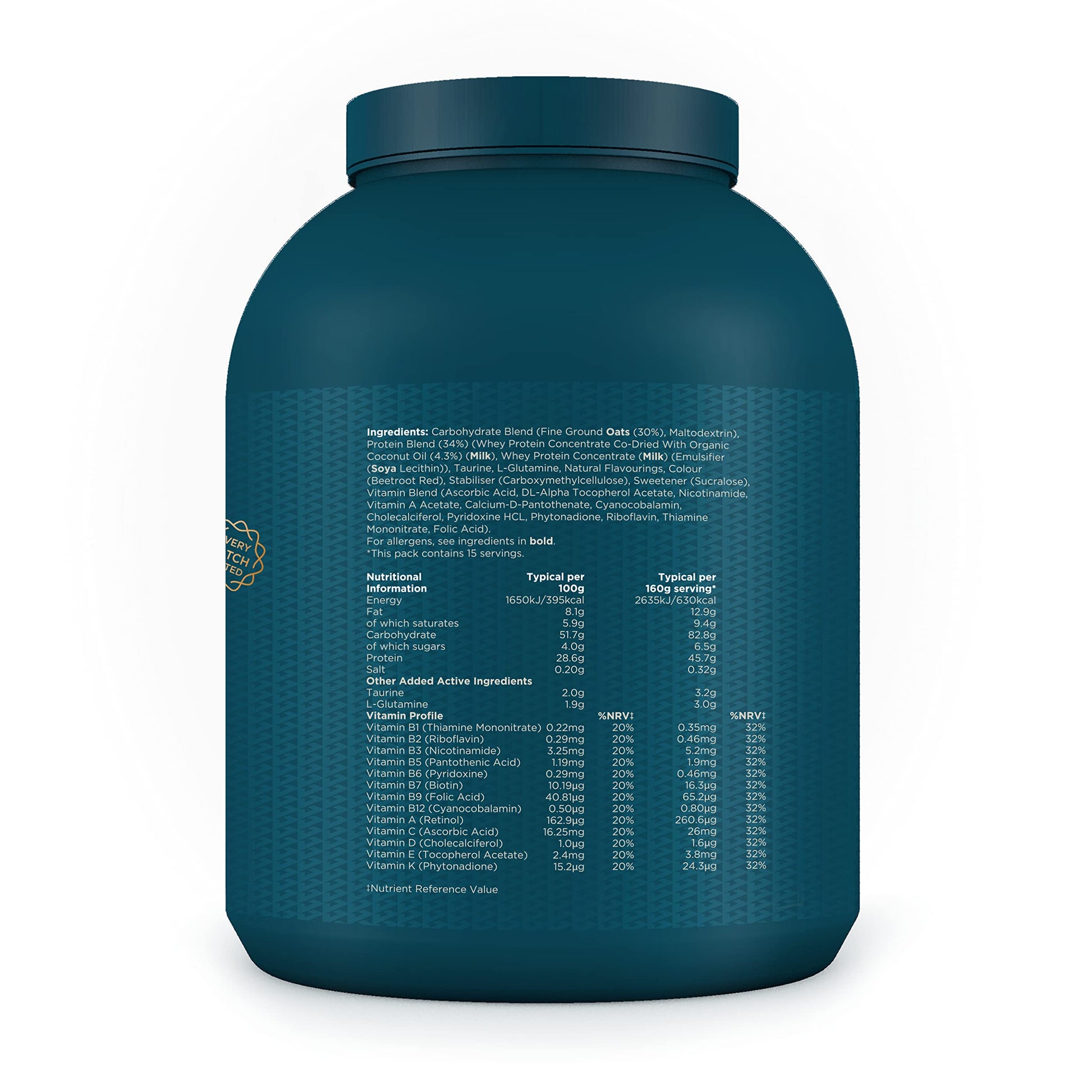 Kinetica OatGain Weight Gainer 600+ Calories & 47g Protein per Serving, 2.4 kg KineticaAu supplements