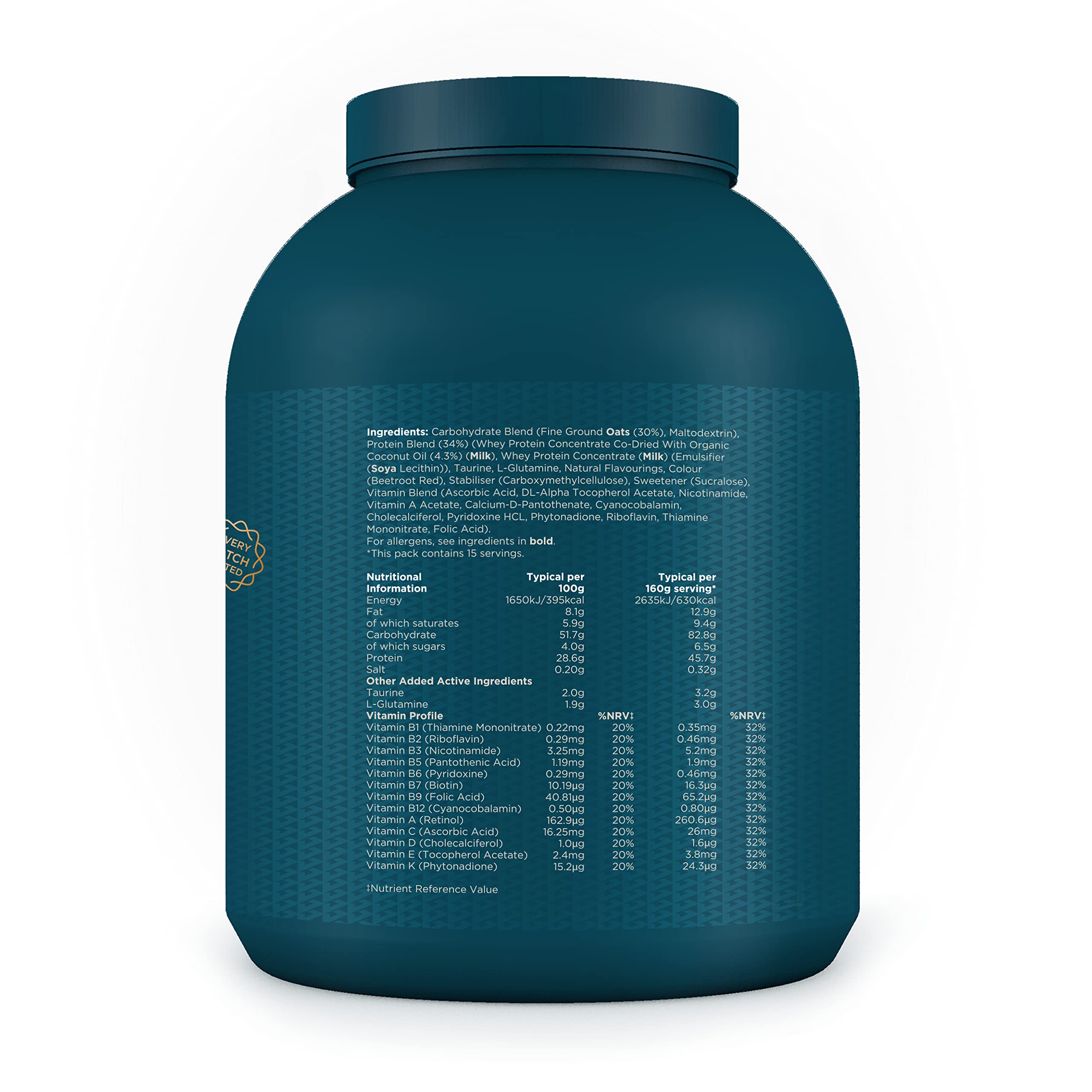 Kinetica OatGain Weight Gainer 600+ Calories & 47g Protein per Serving, 2.4 kg KineticaAu supplements