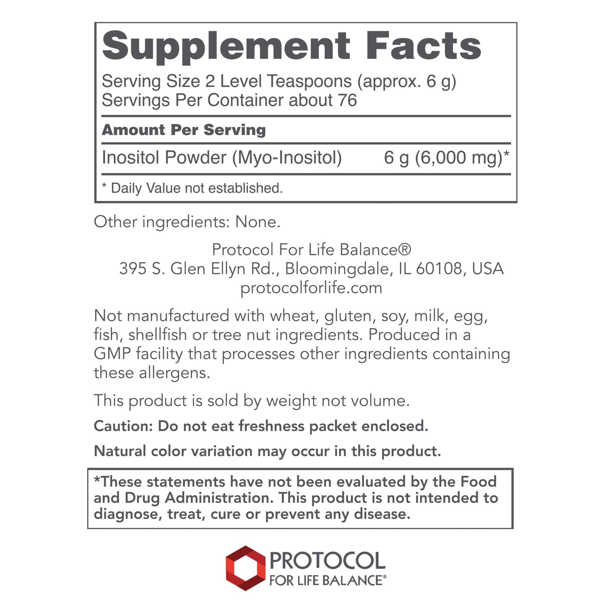 Protocol For Life Balance - Myo-Inositol Powder - Supports a Healthy Mood, Emotional PROTOCOL FOR LIFE BALANCEUS supplements