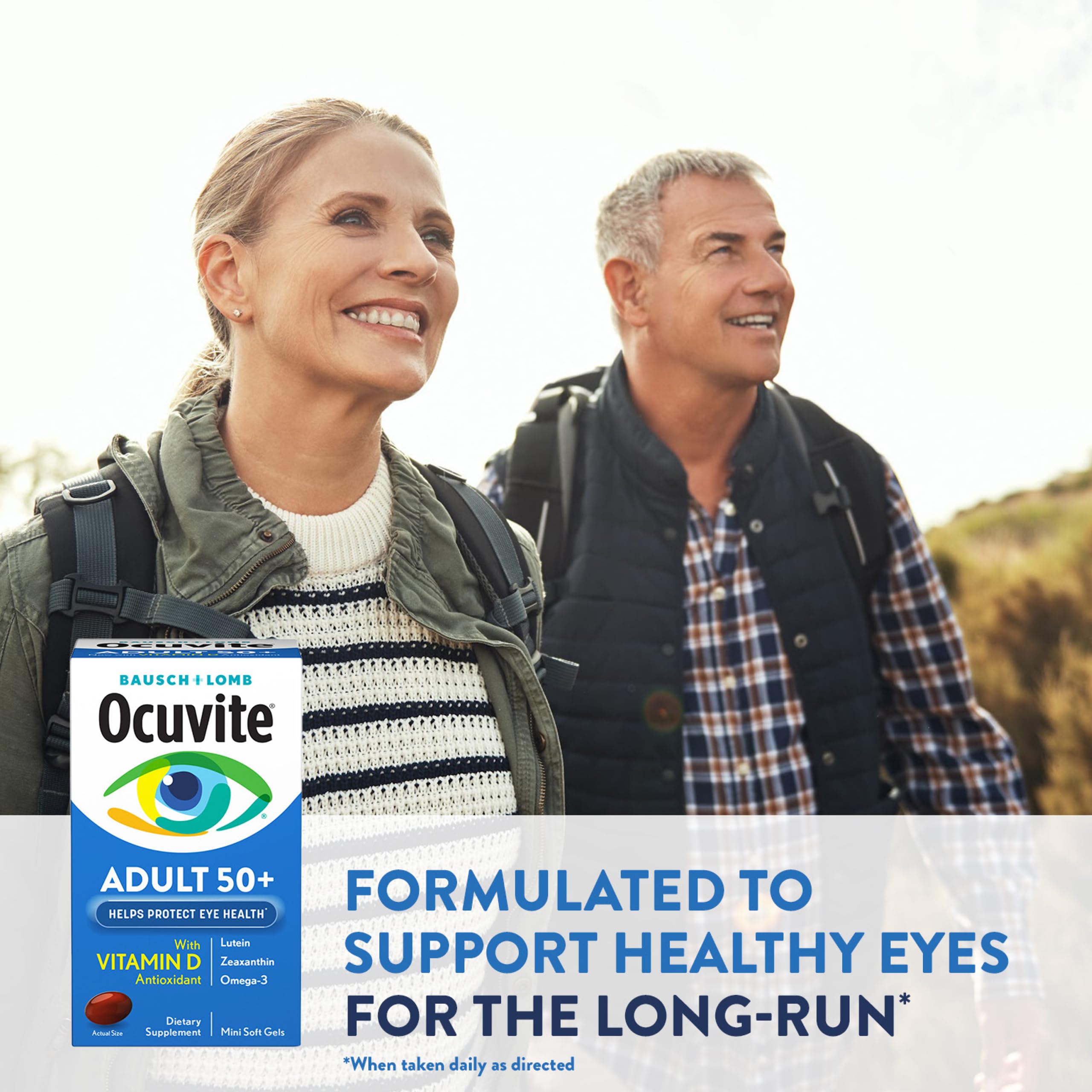 Ocuvite 50+ Eye Vitamin & Mineral Supplement, Multivitamin for Vision & Ocular Health with Omega-3, Zinc, Vitamins C & E, Lutein & Zeaxanthin, Zinc Supplements for Women and Men, 50 Softgels OcuviteAu supplements