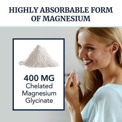 Magnesium Bisglycinate 400mg | Chelated Bisglycinate for Muscle Relaxation, Bones Nobi NutritionUS supplements