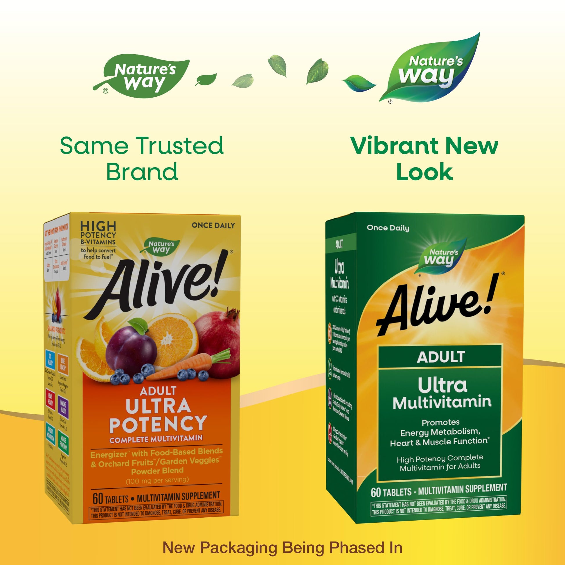 Nature's Way Alive! Adult Ultra Multivitamins, Promotes Energy Metabolism, Heart & Muscle Function*, with B-Vitamins Including Methylated B12, Gluten Free, 60 Tablets Nature's WayAu supplements