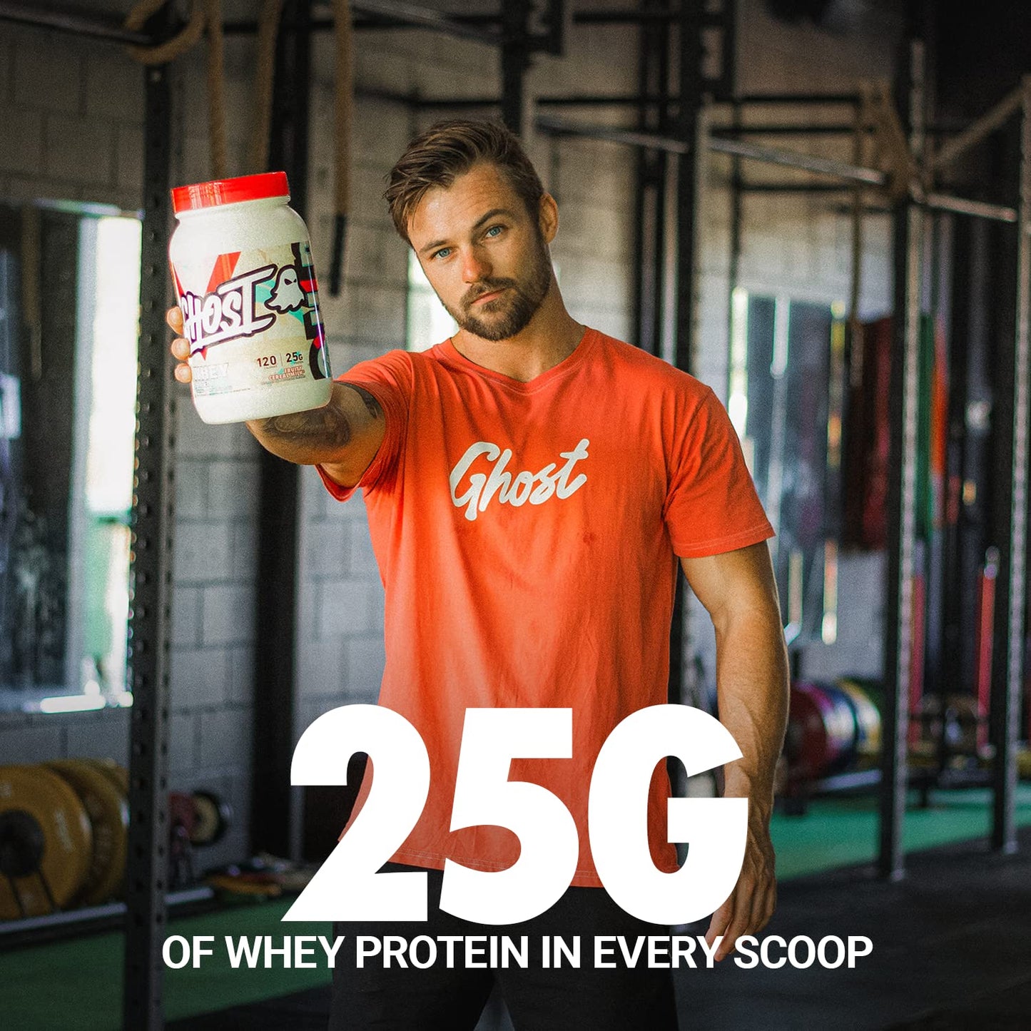 GHOST Whey Protein Powder, Fruity Cereal Milk - 2LB Tub, 25G of Protein - Flavored GHOSTUS supplements