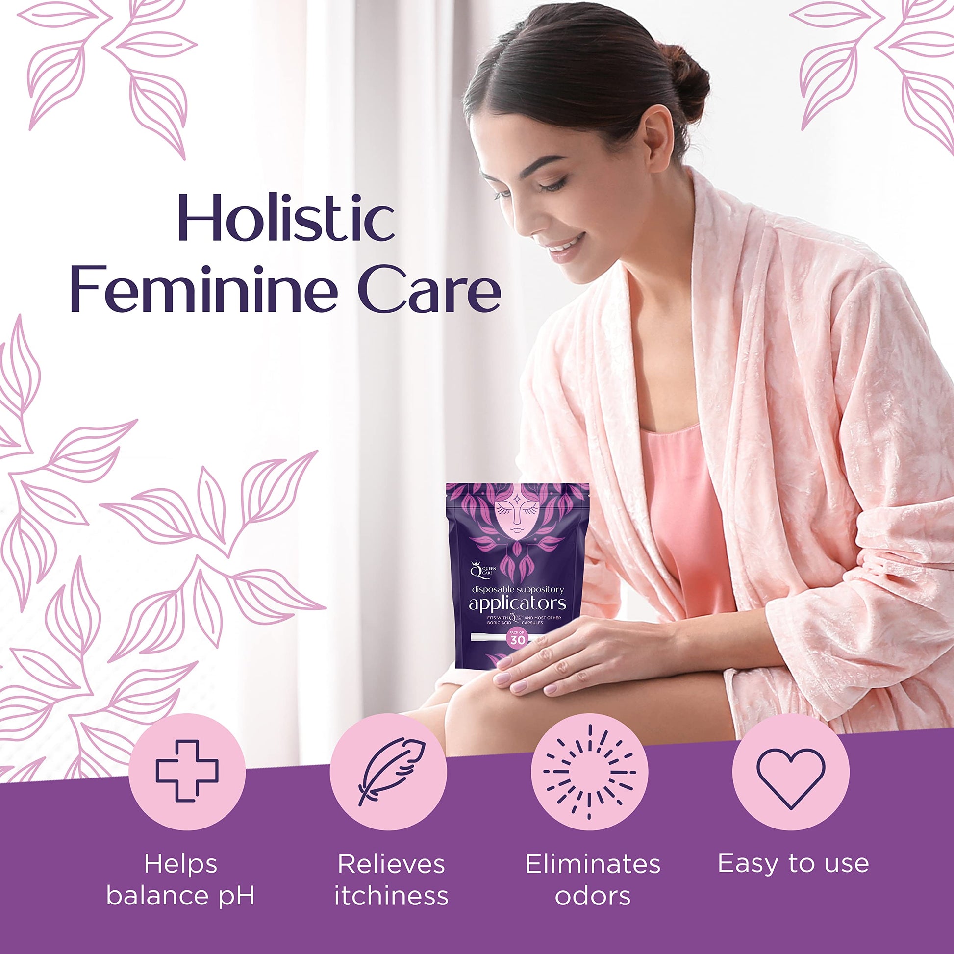 Queen Care - Boric Acid Suppositories & Applicators, Complete Feminine Care, PH Balance for Women Queen CareAu supplements