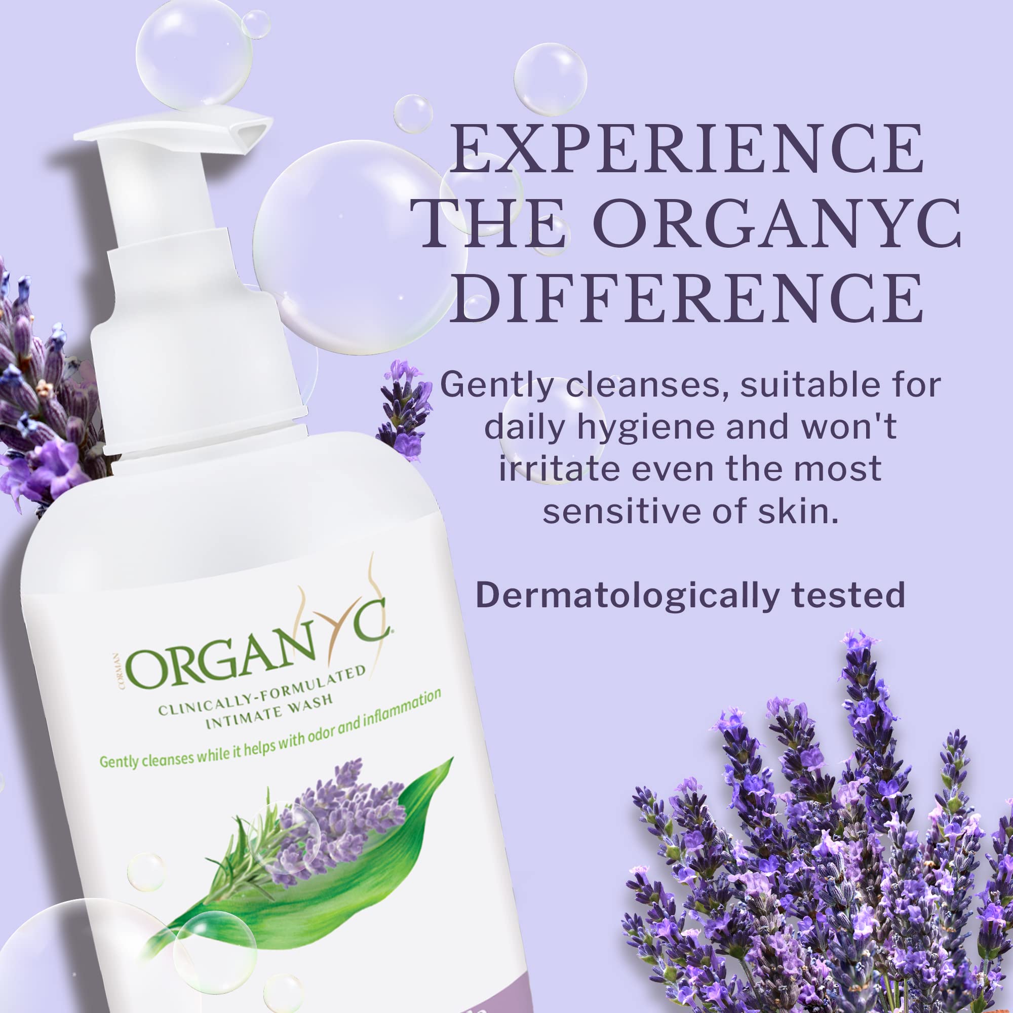 Organic Intimate Wash with Lavender Essential Oils & Flower Extracts, Gentle Cleansing Feminine OrganycAu supplements