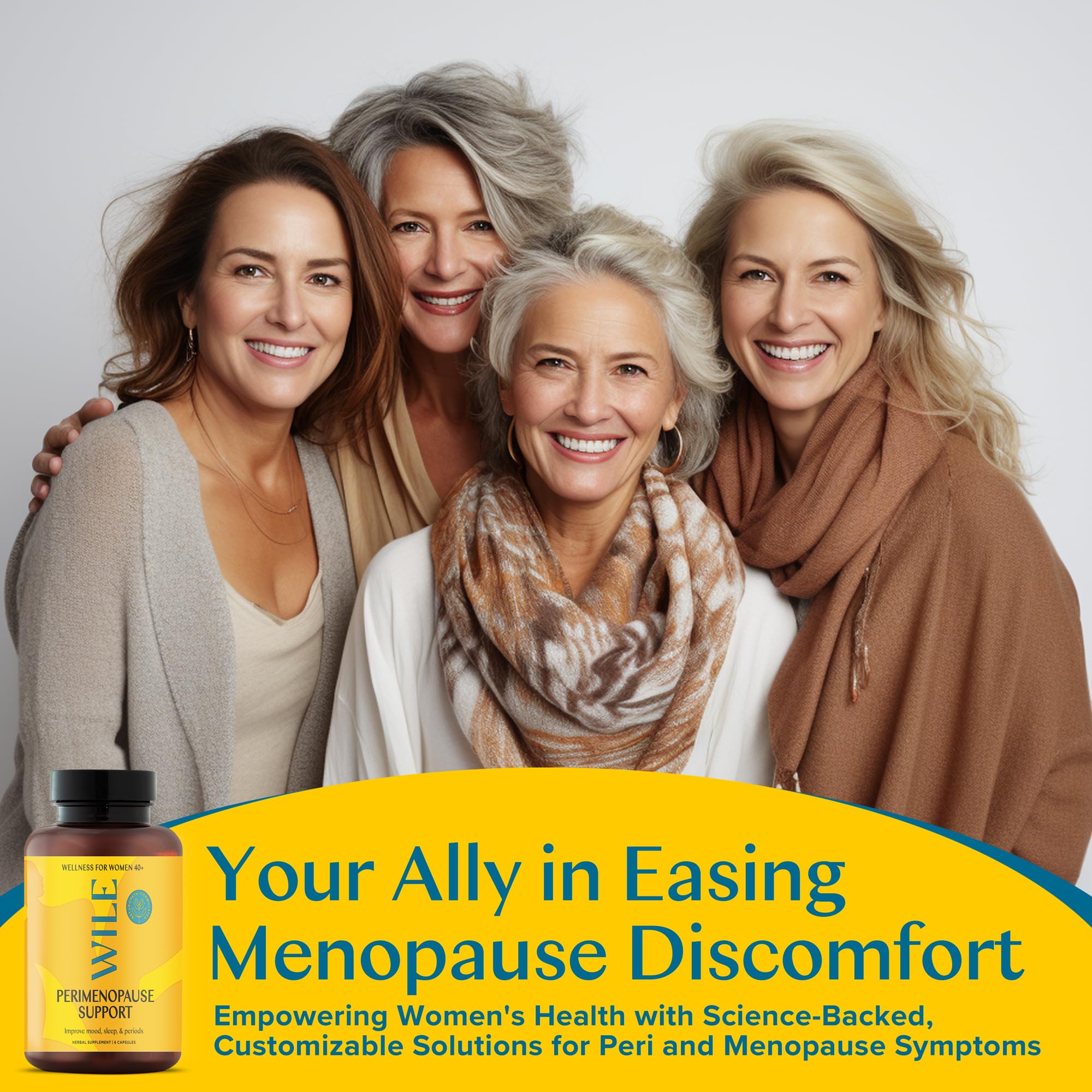 WILE Menopause and Perimenopause Supplements for Women with Ashwagandha - Menopausal Symptoms Relief for Stress, Hot Flashes, Night Sweats - Healthy Sleep & Hormone Balance Support, Vegan, 30 Servings WILEAu supplements