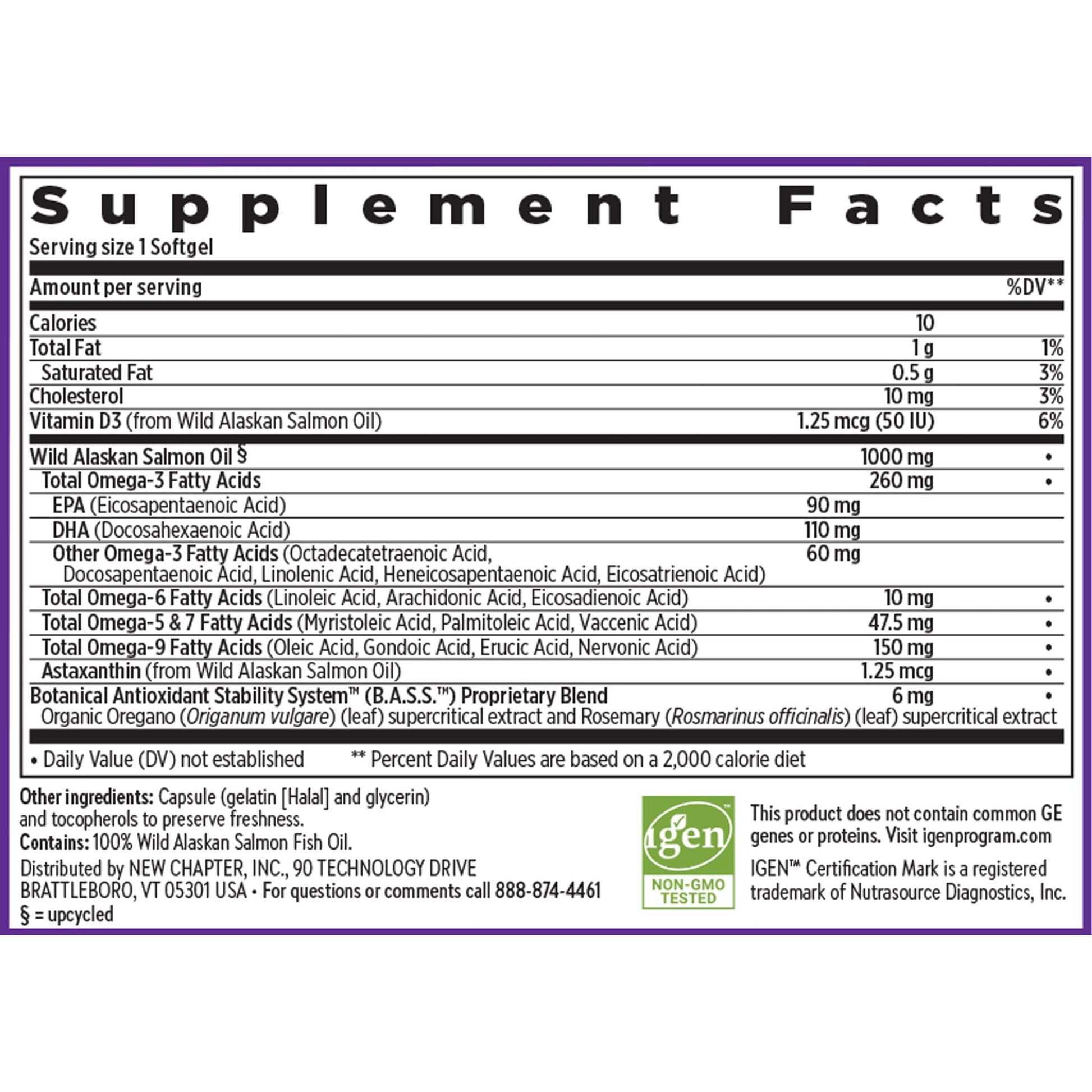 New Chapter Omega-3 Complex, 1000mg Softgels, Fish Oil Supplement Wild Alaskan Salmon for Heart, Brain, Eye, Joint & Skin Health Support - 30 Count New ChapterAu supplements