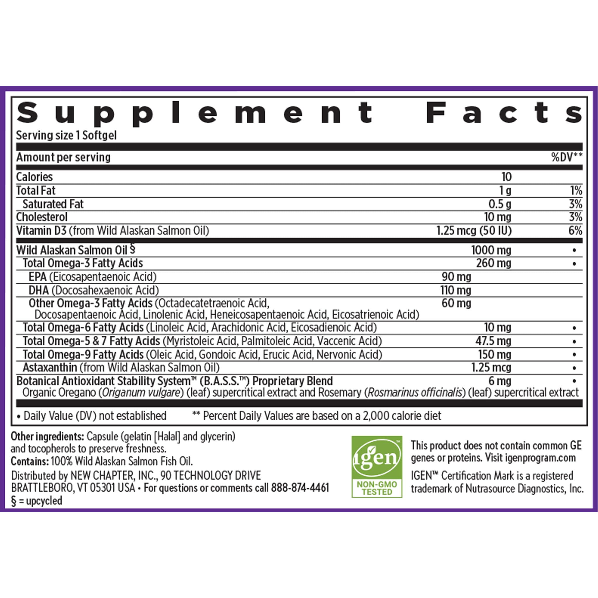New Chapter Omega-3 Complex, 1000mg Softgels, Fish Oil Supplement Wild Alaskan Salmon for Heart, Brain, Eye, Joint & Skin Health Support - 30 Count New ChapterAu supplements