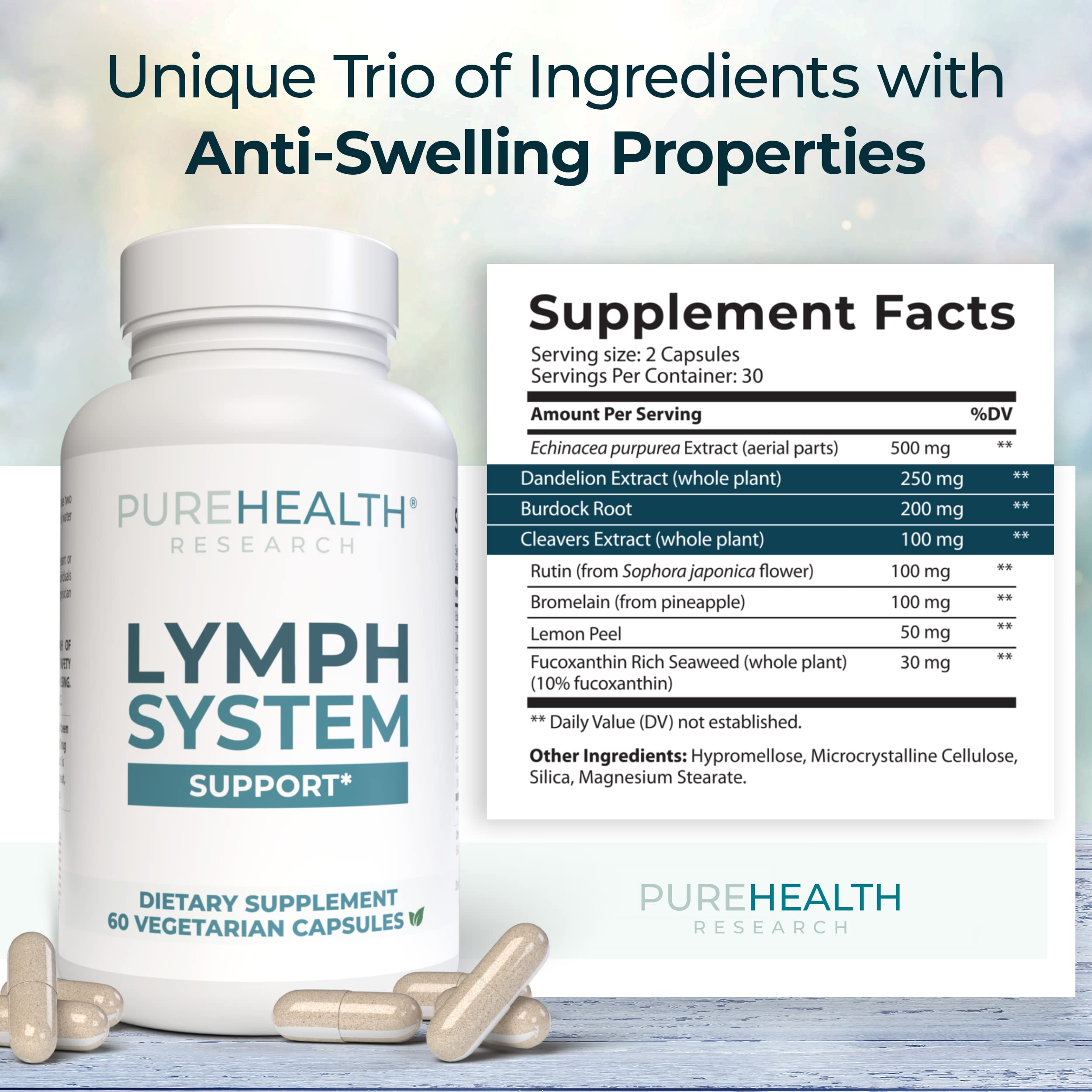 PUREHEALTH RESEARCH Lymph System Support Supplement - Lymphatic Drainage Supplement PUREHEALTH RESEARCHAu supplements