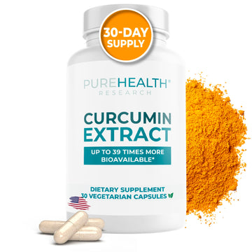 PUREHEALTH RESEARCH Curcumin Extract - High Absorption Turmeric Supplement for Robust Immune Support - Joint Support for Overworked Joints and Muscles - Powered by Curcugen x39 Bioavailable - 1 Bottle PUREHEALTH RESEARCHAu supplements