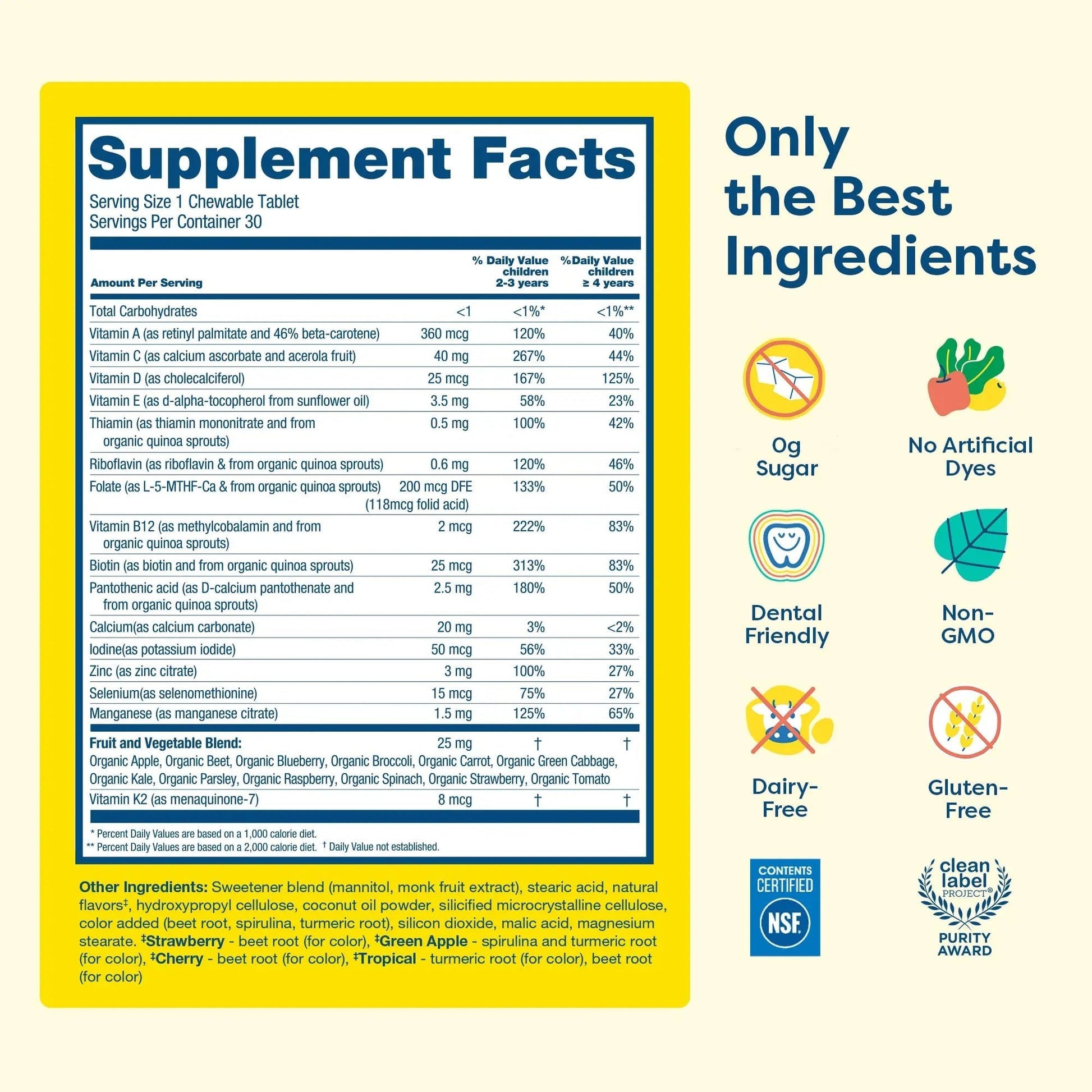 HIYA Kids Multivitamin Tablets – 15+ Essential Vitamins & Minerals with Fruits & Veggies for Ages 2+, Supports Growth HIYAAu supplements