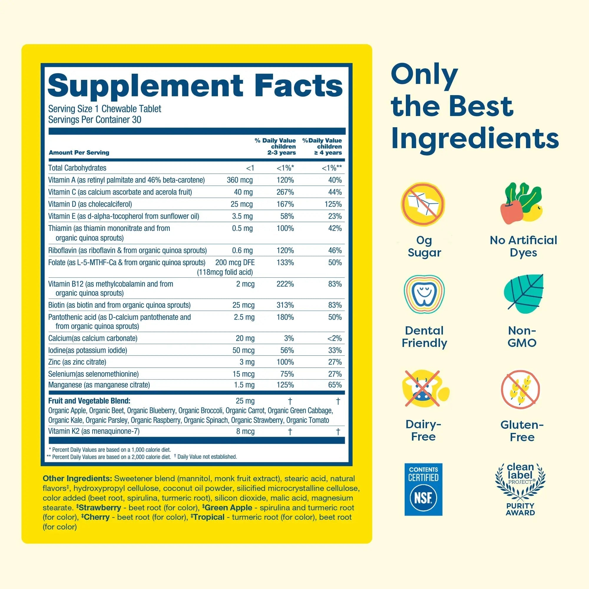 HIYA Kids Multivitamin Tablets – 15+ Essential Vitamins & Minerals with Fruits & Veggies for Ages 2+, Supports Growth HIYAAu supplements