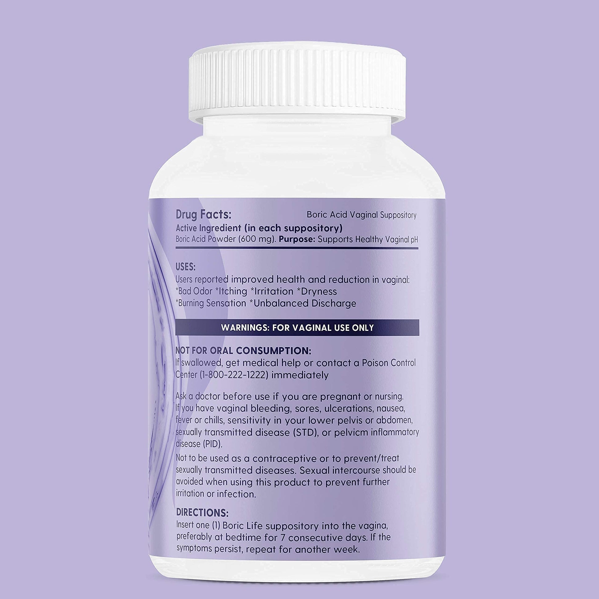 Peachlife Boric Acid Suppositories in Vegetable Capsules - USA Made - Vaginal pH PeachlifeAu supplements