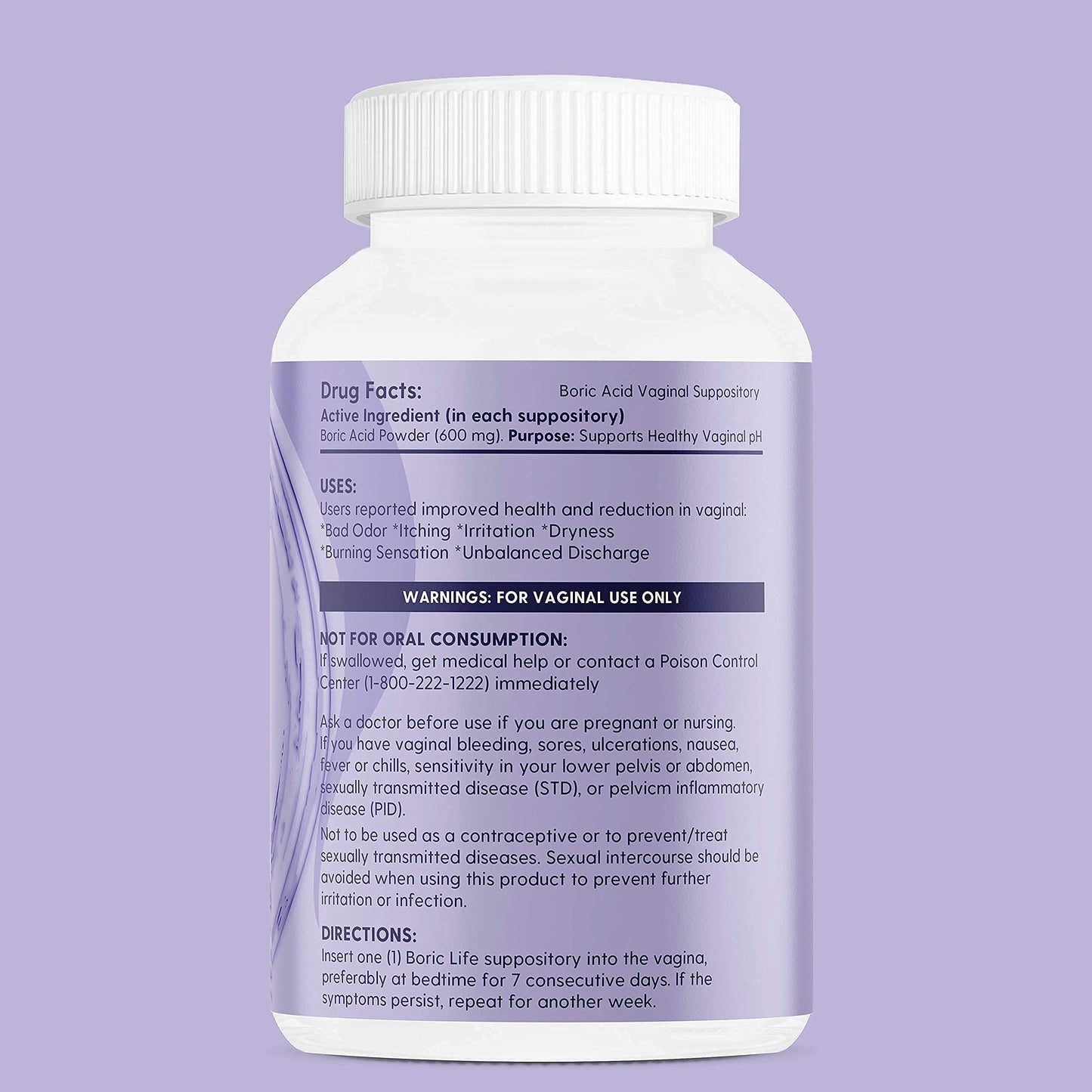 Peachlife Boric Acid Suppositories in Vegetable Capsules - USA Made - Vaginal pH PeachlifeUS supplements