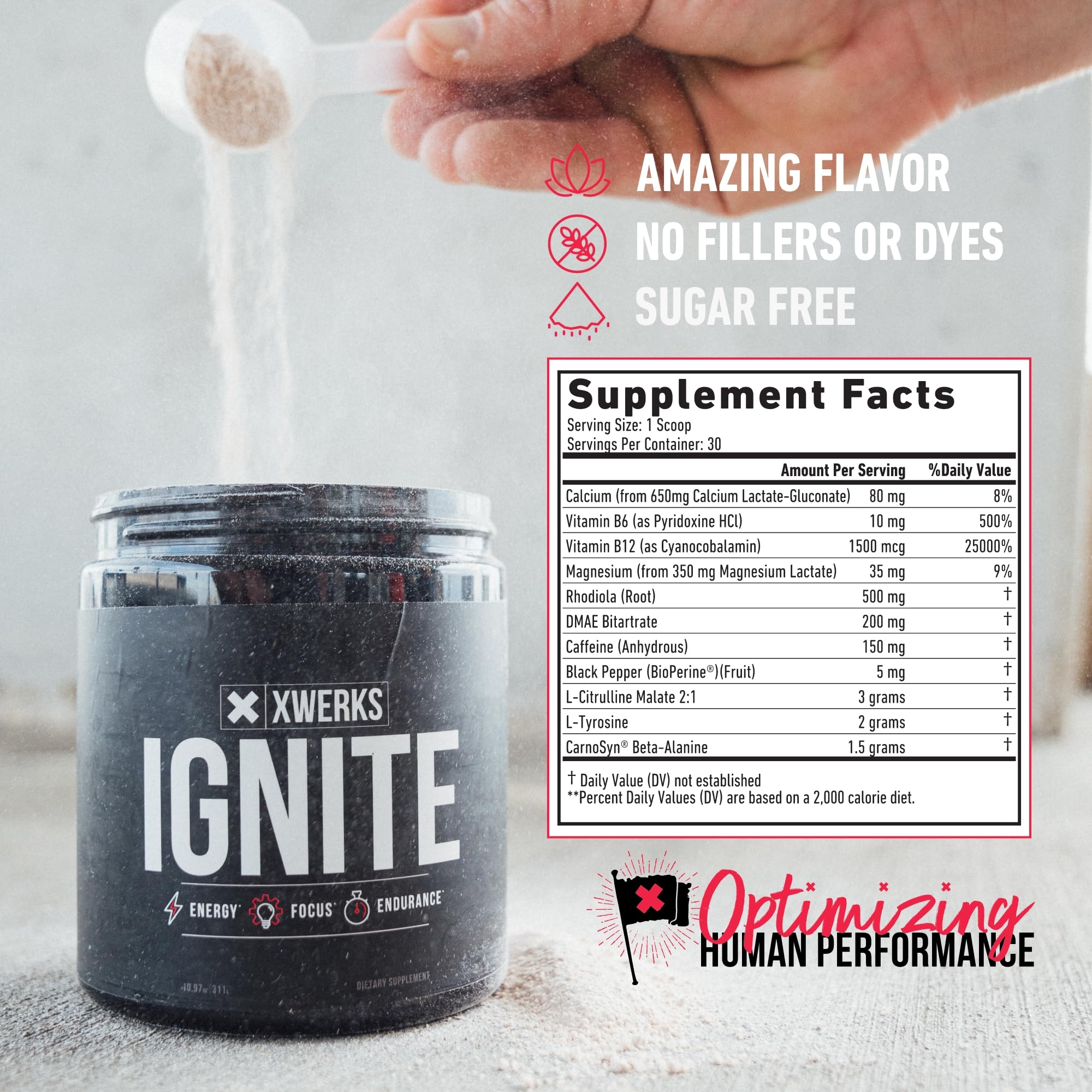 Xwerks Ignite Blue Razz Pre Workout Powder - Best Natural Keto Pre-Workout for Women XwerksAu supplements