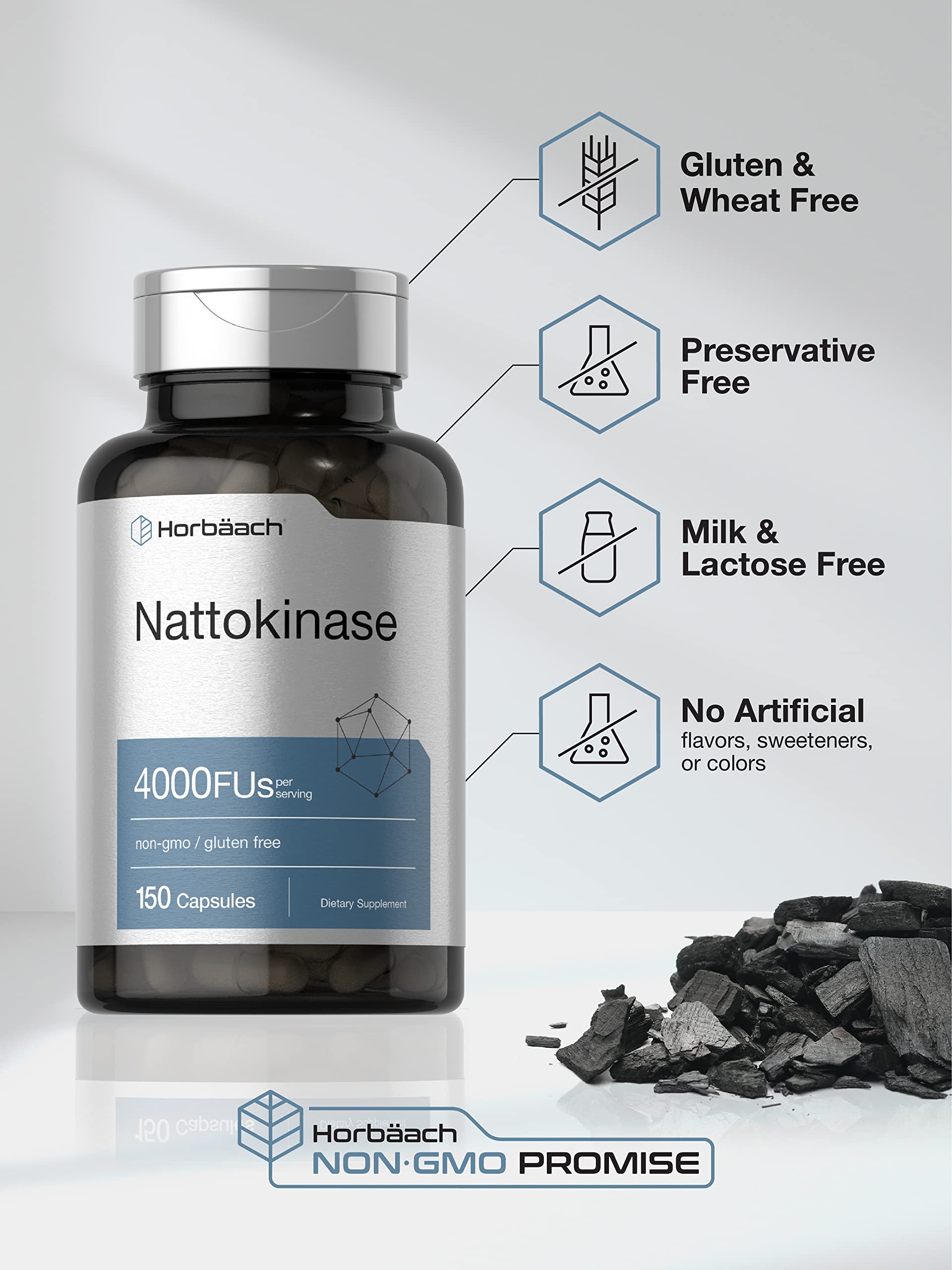 Nattokinase Supplement 4000 FU | 150 Capsules | Non-GMO, Gluten Free | by Horbaach HorbäachAu supplements