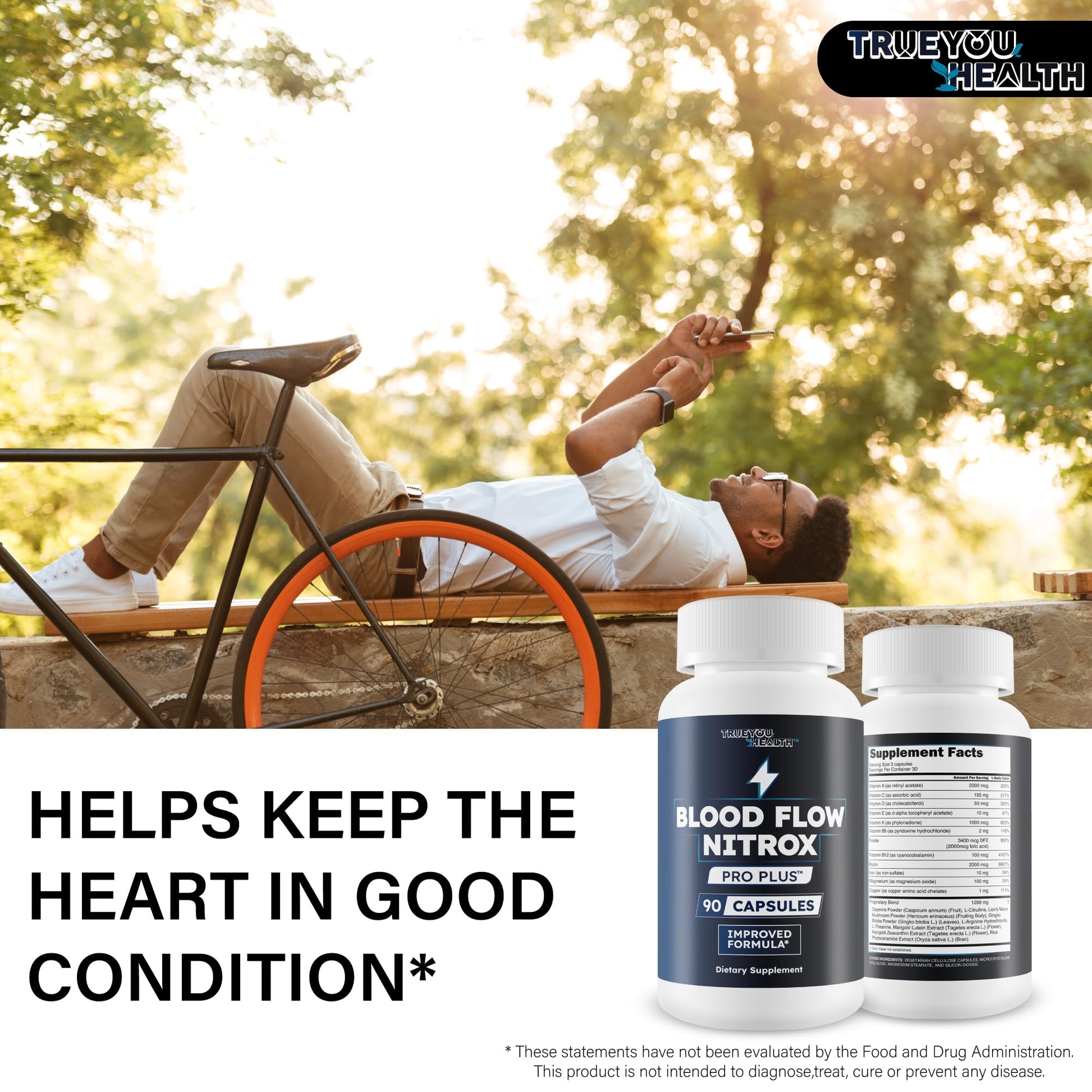 Blood Flow Nitrox Pro Plus - Improved Formula - Our Best Blood Circulation Supplements For Men - Vasodialators - Increase Blood Flow Care Blood Circulation Supplement Blood Flow Supplement For Men True You HealthAu supplements