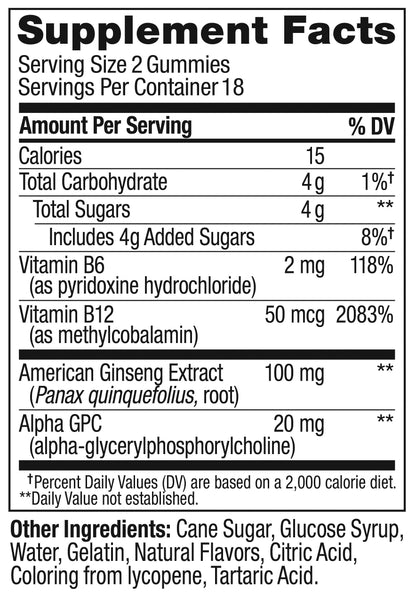 OLLY Laser Focus Gummy, Ginseng, Alpha GPC, B Vitamins, Berry Tangerine Flavor OLLYUS supplements