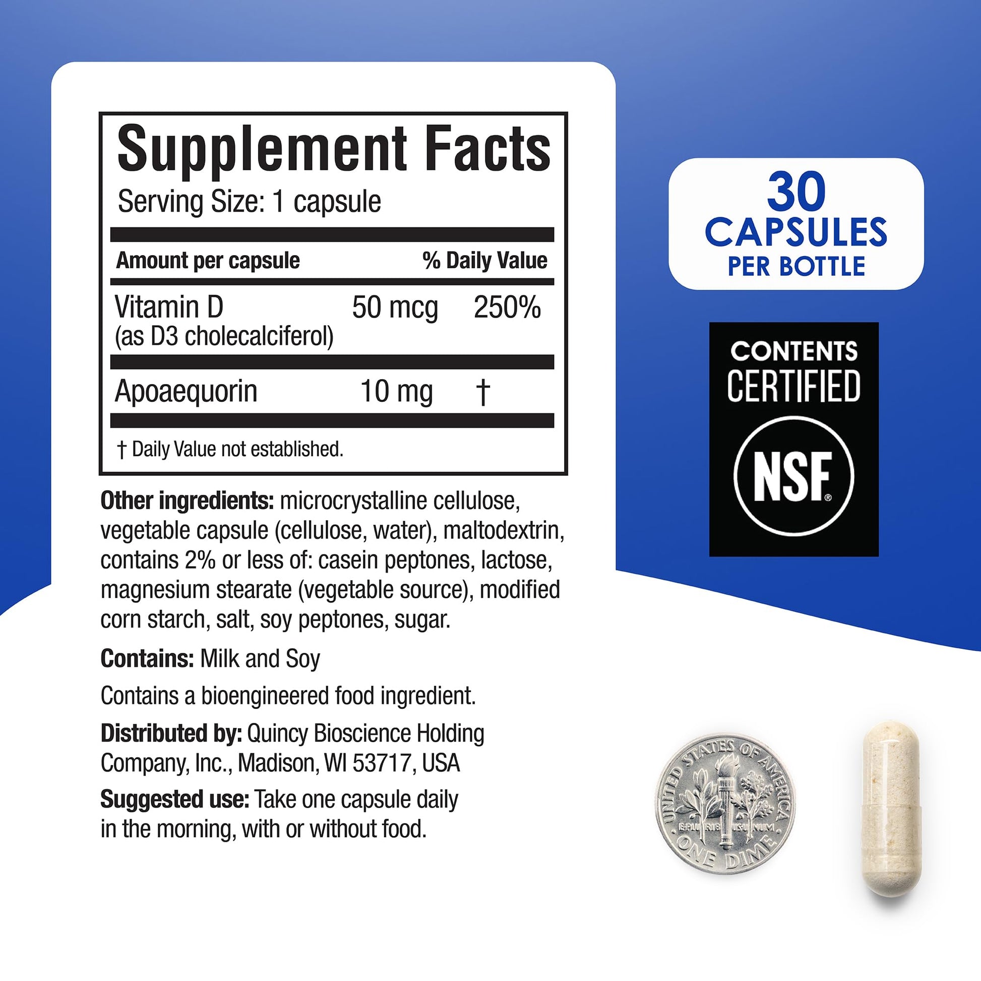 Prevagen Regular Strength - 30 Capsules (1 Month Supply) | Formulated for Your Brain | 10mg of Apoaequorin Plus Vitamin D3 PrevagenAu supplements