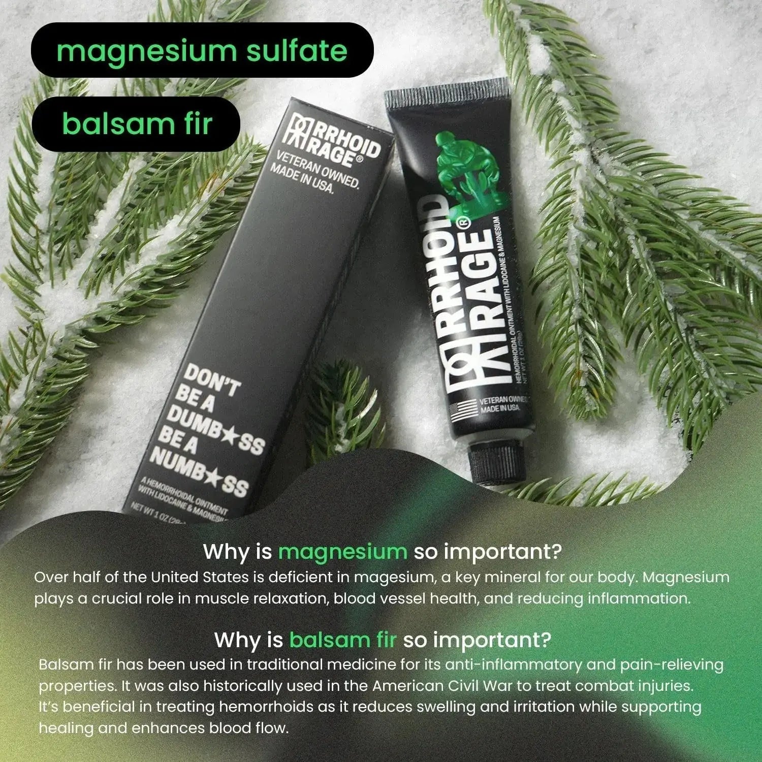 Hemorrhoid Ointment - Fissure and Hemorrhoid Treatment with Lidocaine, Aloe Extract, Magnesium Sulfate, Balsam Fir, Fast Acting Hemorrhoid Cream for Itching, Swelling and Maximum Pain Relief (1-Pack) Rrhoid RageAu supplements