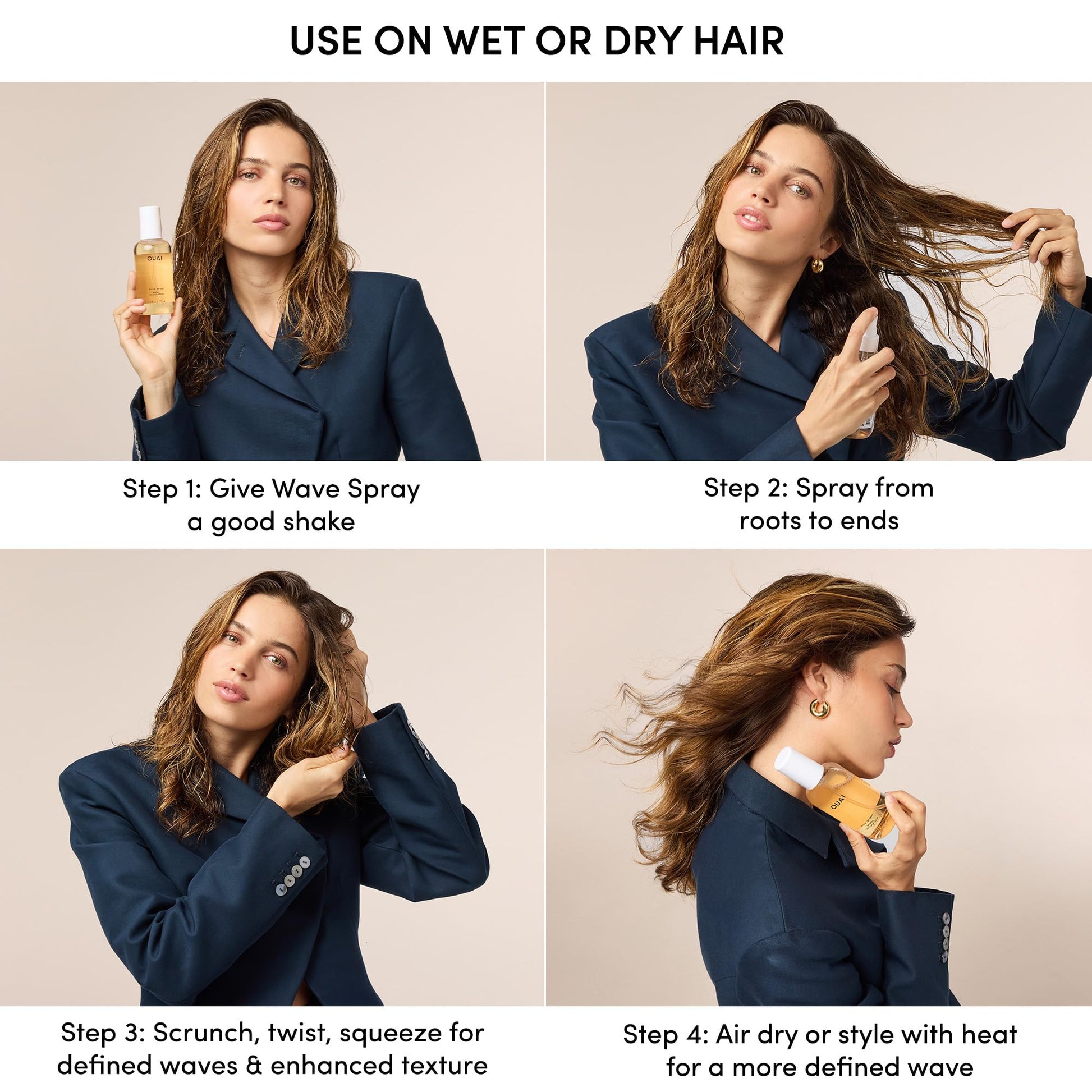 OUAI Wave Spray - Texture Spray for Hair with Coconut Oil & Rice Protein - Adds Texture, Volume & Shine for Beach Waves - Paraben Free, Safe for Color & Keratin-Treated Hair (6 fl oz) OUAIAu supplements