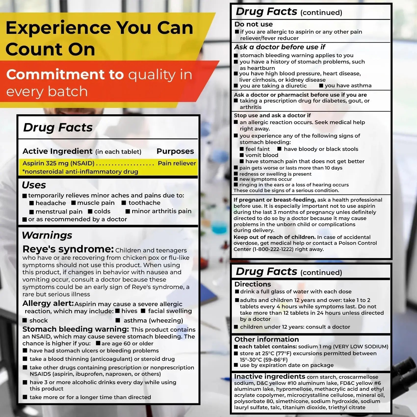 TIME-Cap Labs 1000 Regular Strength Aspirin 325mg – Delayed Release Enteric Coated Tablets for Minor Aches and Pains, NSAID Pain Reliever & Fever Reducer for Adults and Children 12 Years and Older TIME-CAP LABS, INC.Au supplements