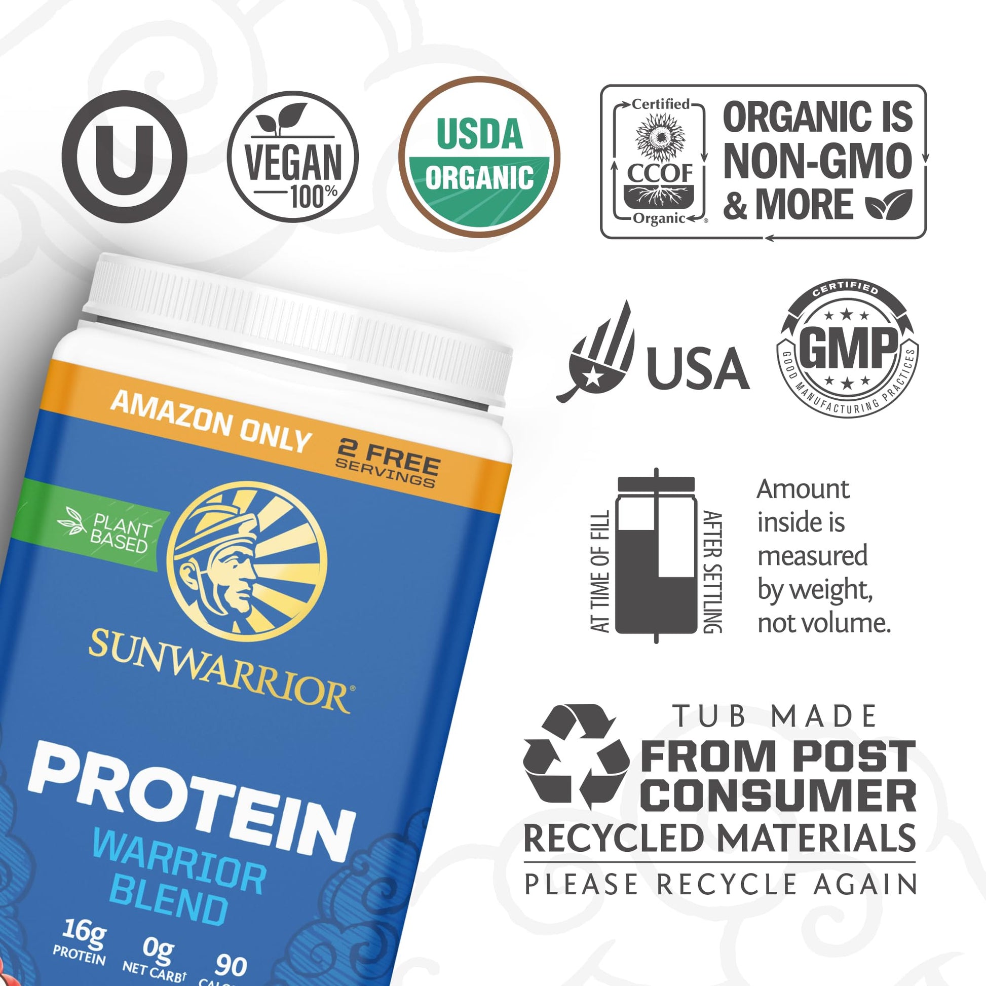 Vegan Protein Powder Plant-based Protein Powder USDA Organic | BCAA Amino Acids SunwarriorUS supplements