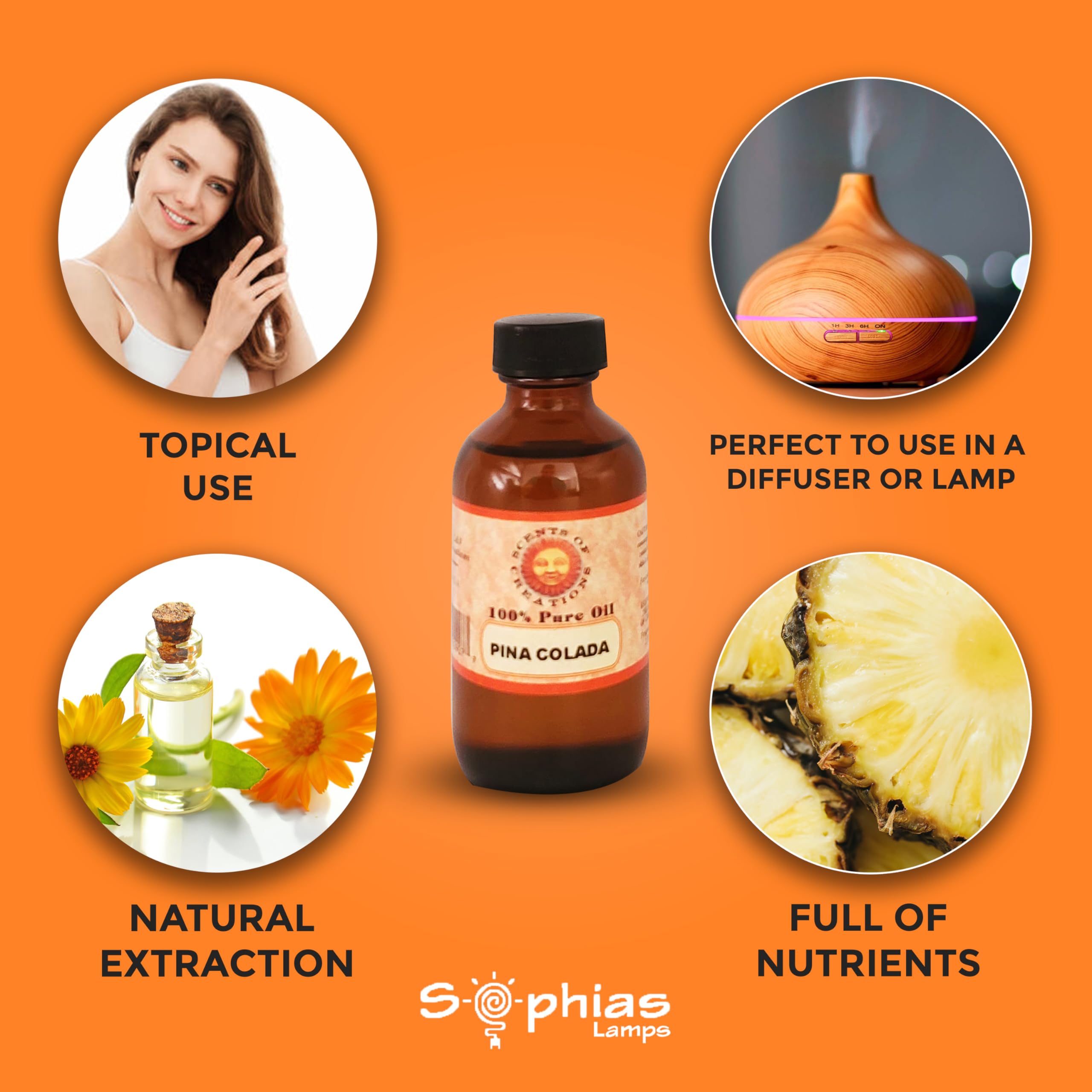 Essential Oil Pina Colada 2 OZ, 100% Natural undilute Oil, Value Size,Perfect GenericAu supplements