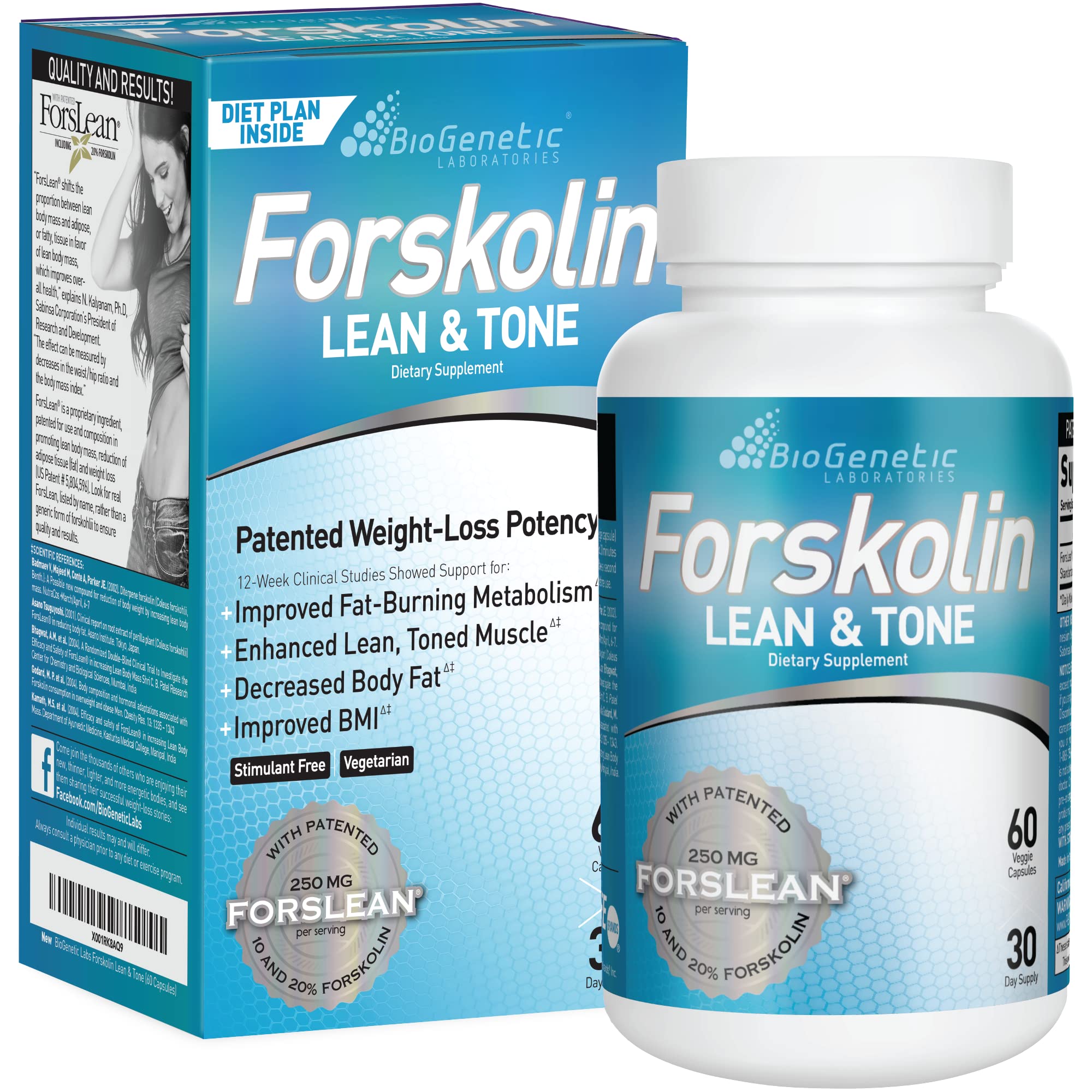 BioGenetic Labs Forskolin Lean & Tone - Weight Loss Pills - Body Toning Formula Fat Burner BioGenetic LaboratoriesAu supplements