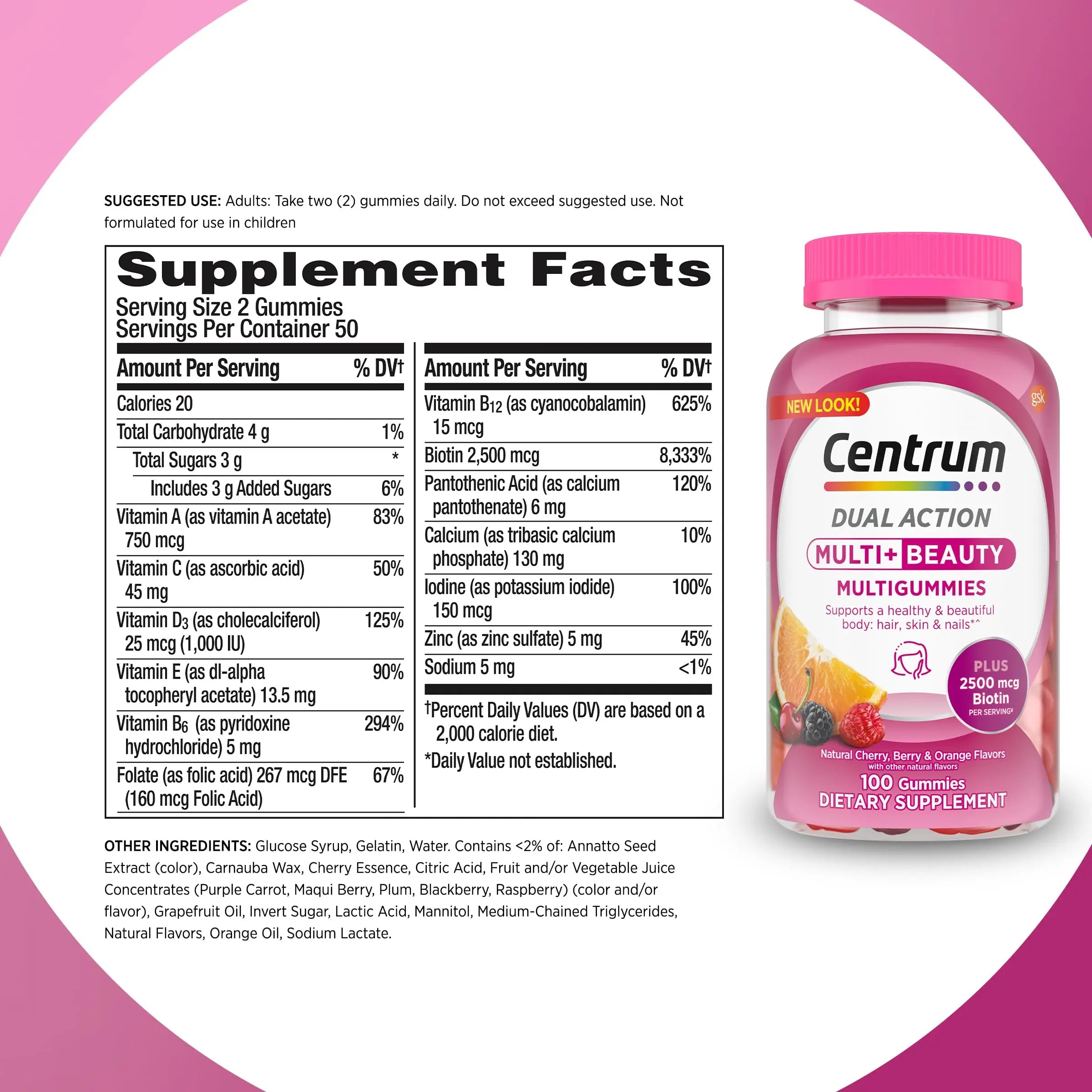 Centrum Multivitamin Gummy, 100 Count (Pack of 1) CentrumAu supplements