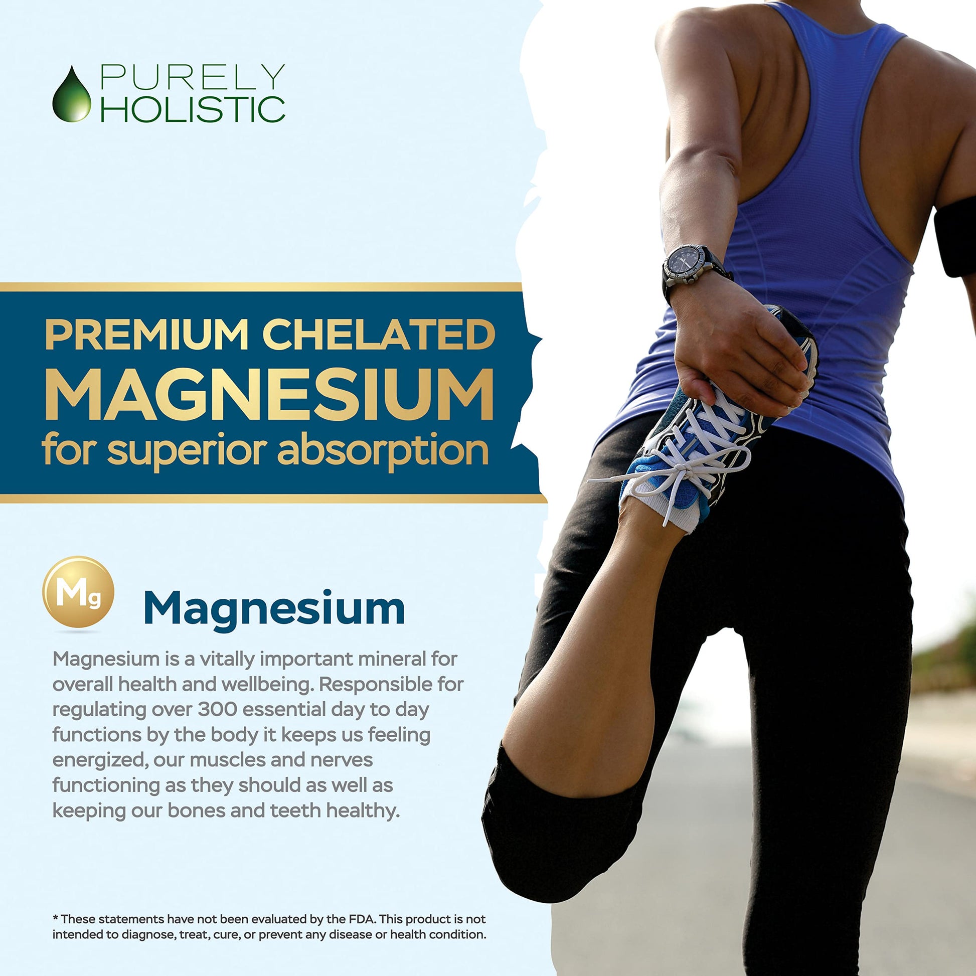 Magnesium Glycinate 400mg - 270 Magnesium Tablets (not Capsules) - 400 mg Elemental Magnesium - Highly Bioavailable - Vegan and Vegetarian - for Improved Sleep, Stress Relief & Cramp Defense Purely HolisticAu supplements