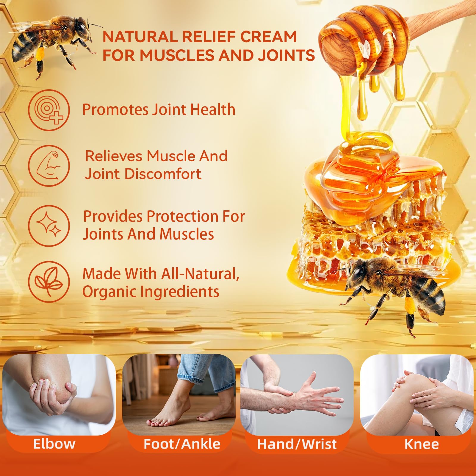 Zealand Bee Venom Professional Serum Treat, Joint & Muscle & Bone Relief Cream Gel- Soothing Effective Relief for Back, Neck, Hand, Foot, Knee, Muscle, Shoulder, Hip, Nerve, Vitamin B6, Aloe Vera, MSM FWNAID MAXAu supplements
