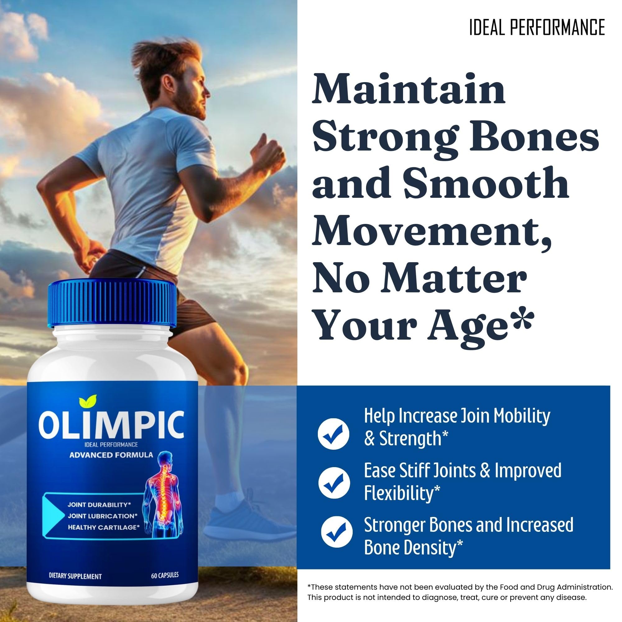 Olimpic Capsules, Advanced Joint Support Supplement Pills for Mobility and Comfort - Maximum Strength, Official Olim Pic Joint Support All Natural Formula, Premium Olim-Pic Reviews (2 Pack) IDEAL PERFORMANCEAu supplements