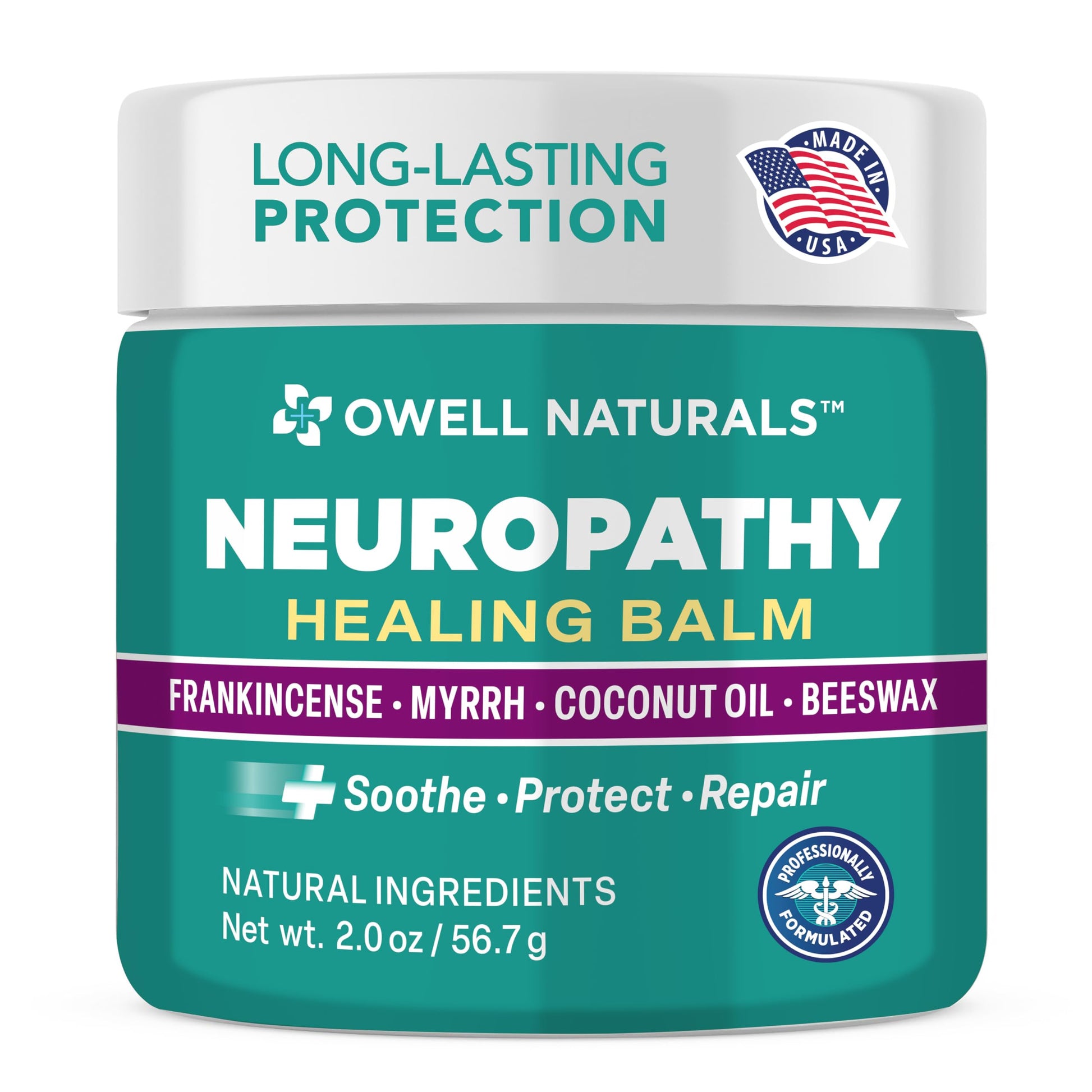 Owell Naturals Neuropathy Balm for Feet, Muscles & Joints – Long Lasting Comfort Formula with Frankincense, Myrrh, Coconut Oil, Beeswax – Fast Absorbing Botanical Skin Care, 2 oz Owell NaturalsAu supplements