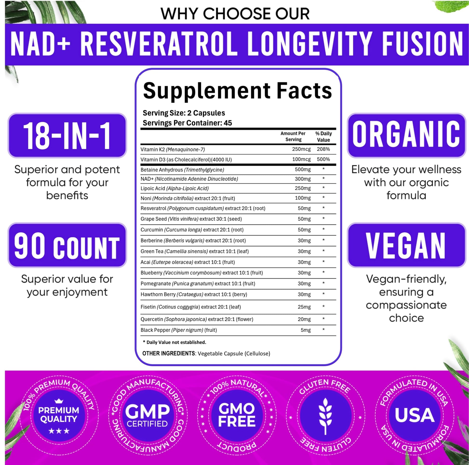 Adndale Liposomal NAD Supplement. Longevity Formula NMN Supplement Alternative. 90CT Advanced NAD+ Resveratrol AdndaleAu supplements