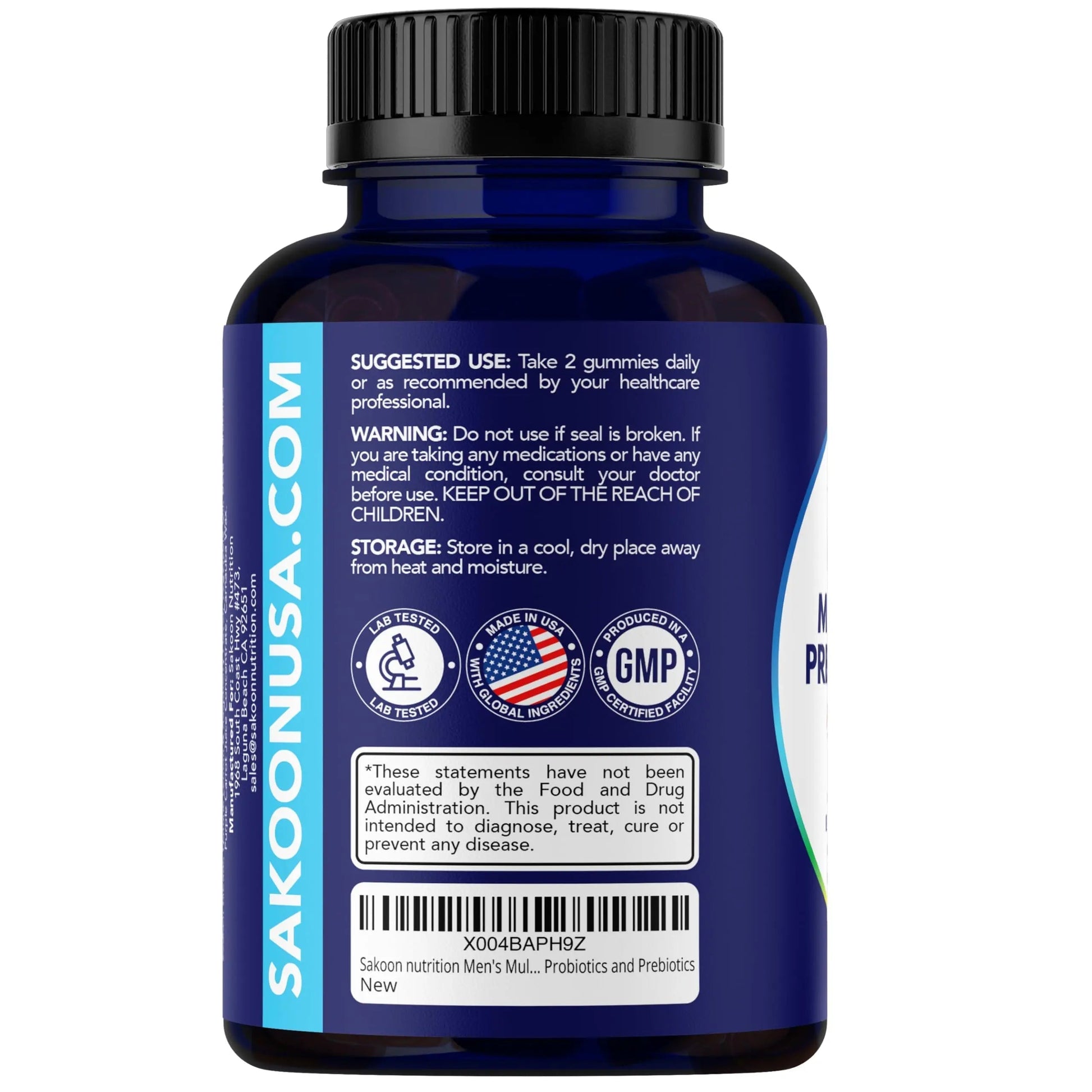 Sakoon nutrition Men's Multivitamin Gummies with Probiotics and Prebiotics, Adult Multivitamin A, C, D, E, B & More Sakoon nutritionAu supplements