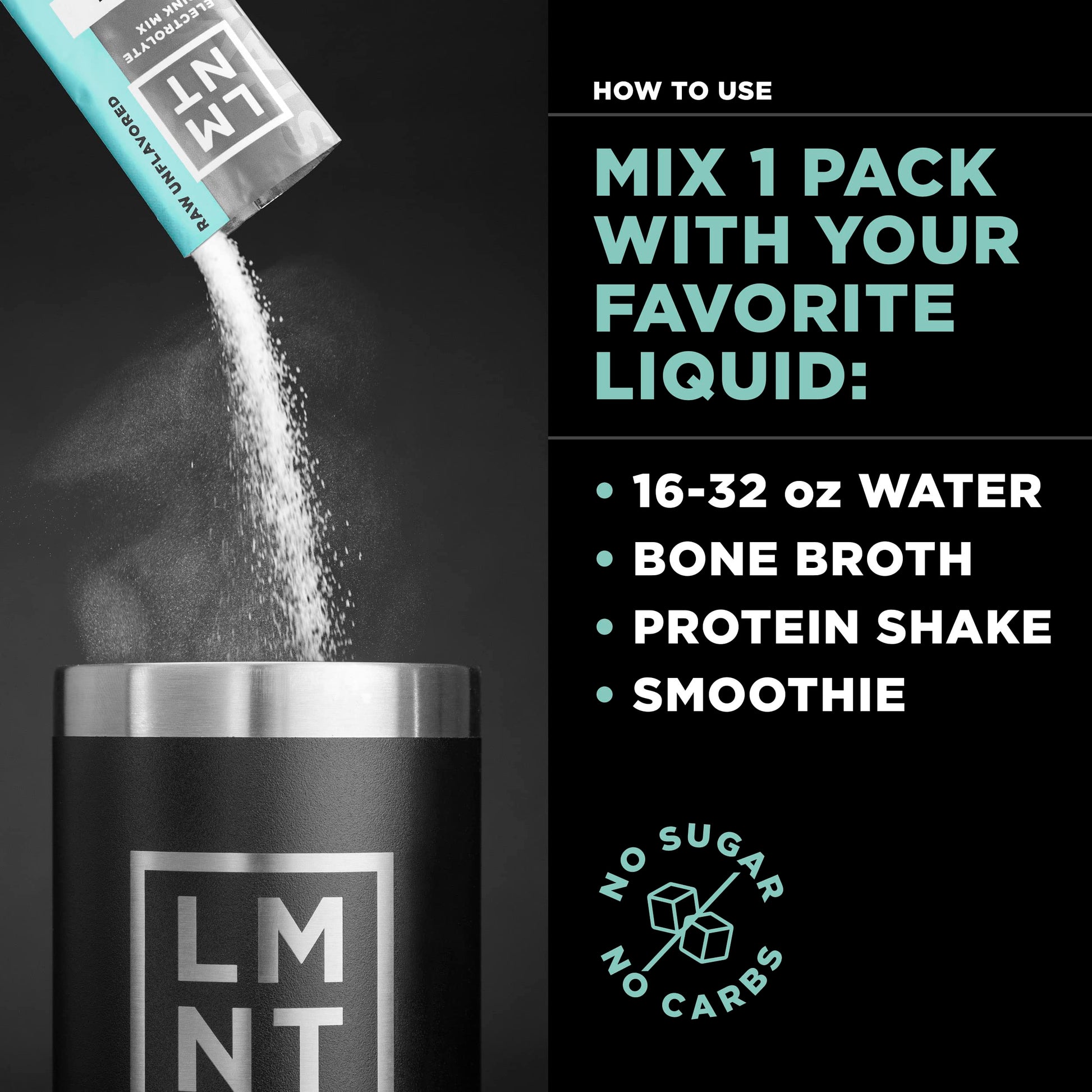 LMNT Zero-Sugar Electrolytes - Raw Unflavored Salt - Hydration Powder Packets Drink LMNTUS supplements