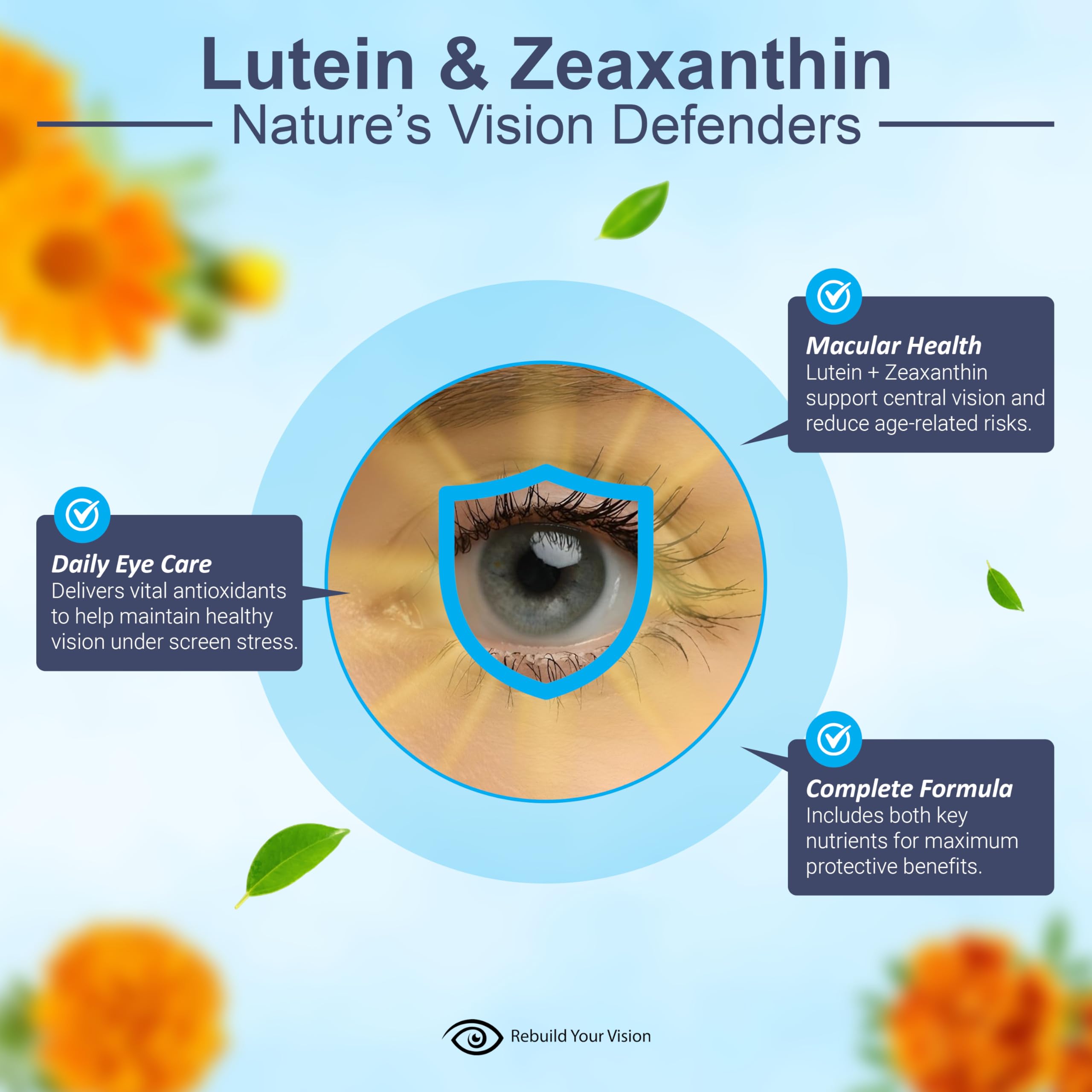 Rebuild Your Vision Ocu-Plus Formula – Eye Health Supplement with Lutein & Zeaxanthin – Supports Visual Clarity, Night Vision & Macular Health – with Bilberry, Ginkgo Biloba & NAC – 60 Capsules Rebuild Your VisionAu supplements