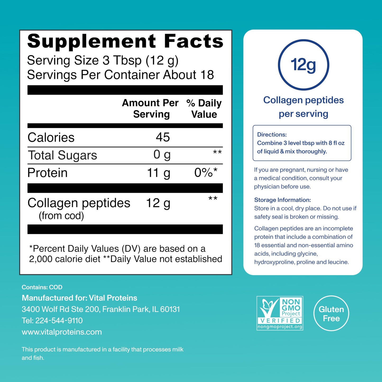 Vital Proteins Marine Collagen Peptides Powder Supplement for Skin Hair Nail Joint - Hydrolyzed Collagen Vital ProteinsUS supplements