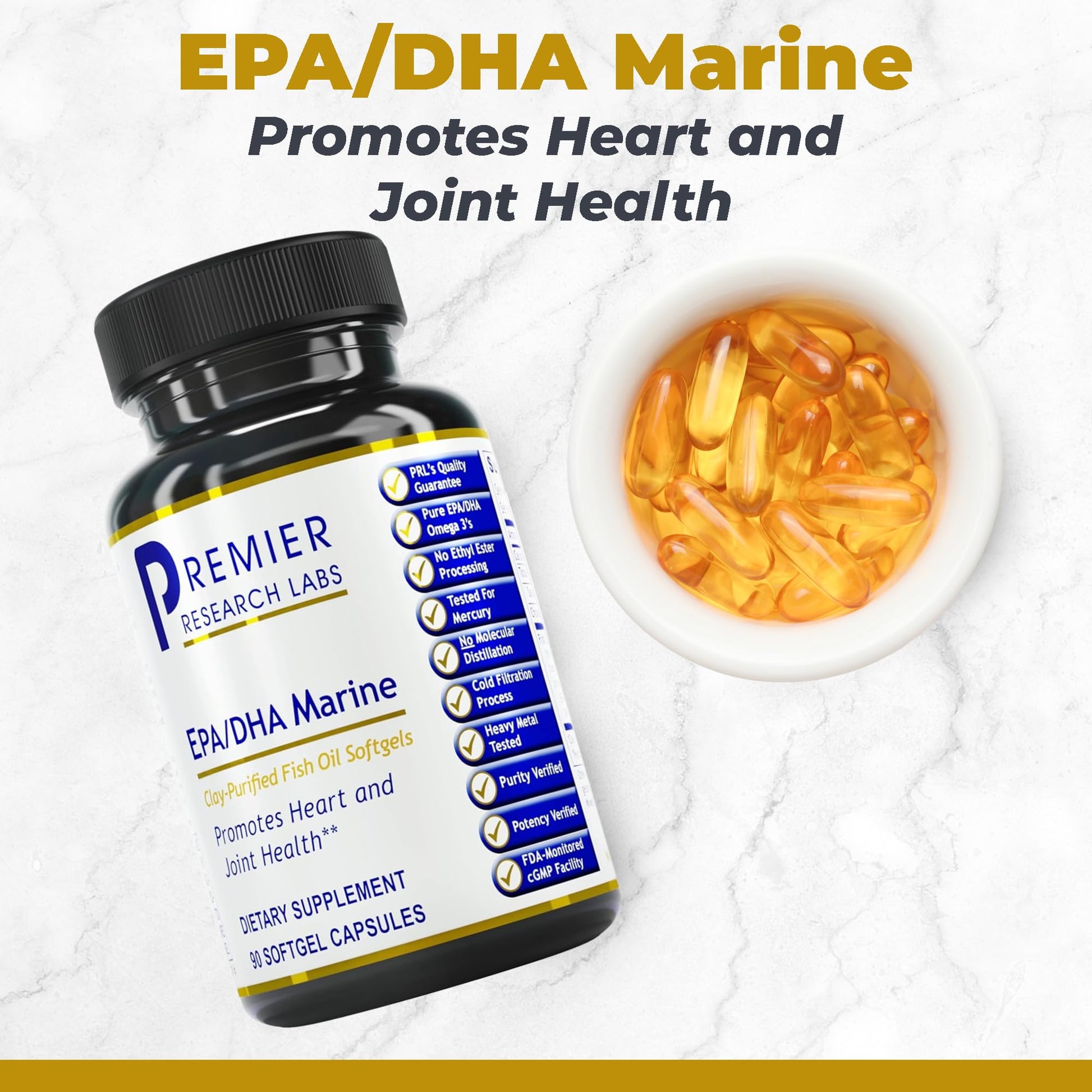 Premier Research Labs EPA DHA Marine Softgels - Omega 3 Fish Oil, EPA DHA Omega 3 Supplement, Fatty Acids for Women & Men, Natural - 90 Softgel Capsules Premier Research LabsAu supplements