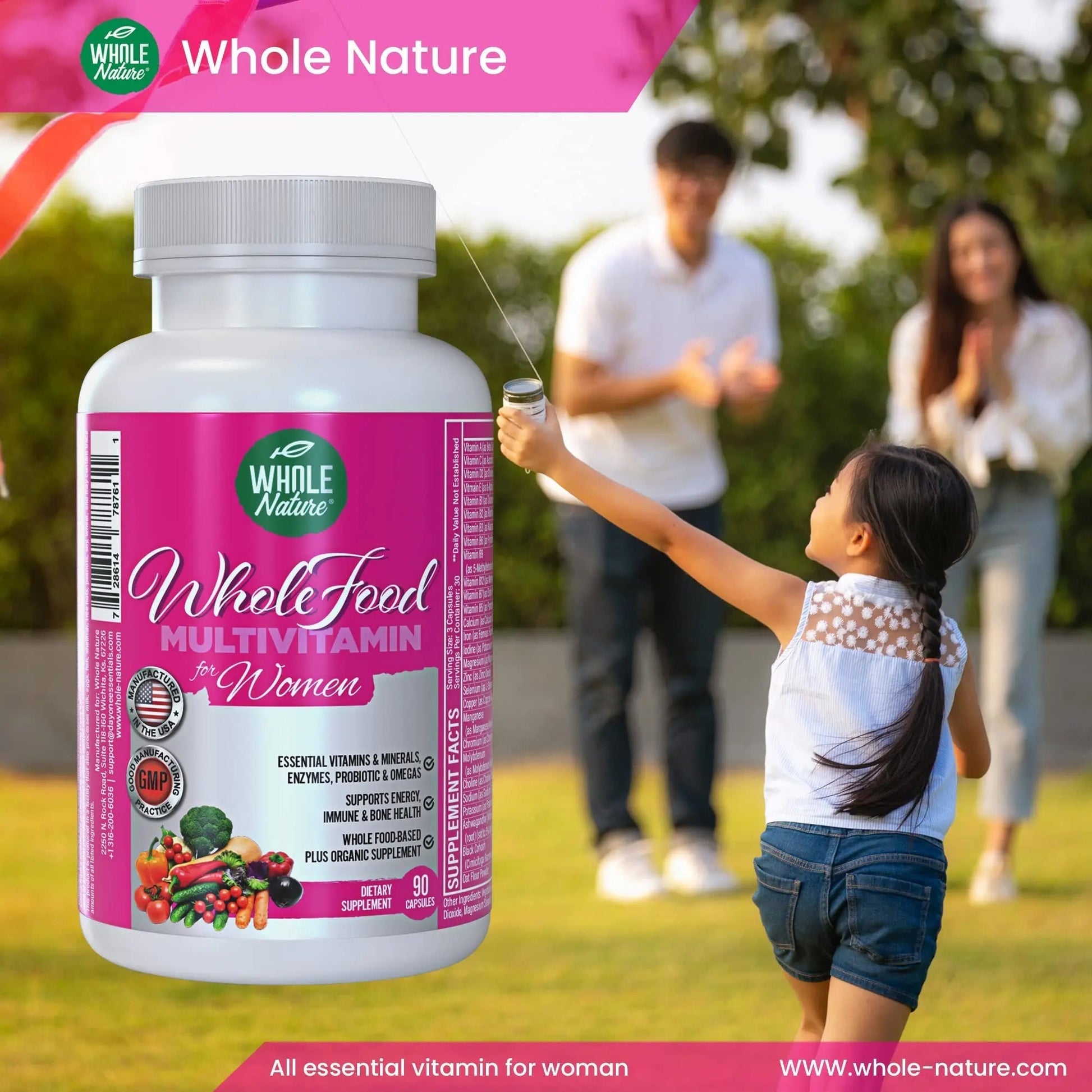 Whole Nature Whole Food Multivitamin for Women Womens Multi Vitamin with Folate, B12 Methyl, Vitamins, Minerals, Probiotics and Omegas Whole NatureAu supplements