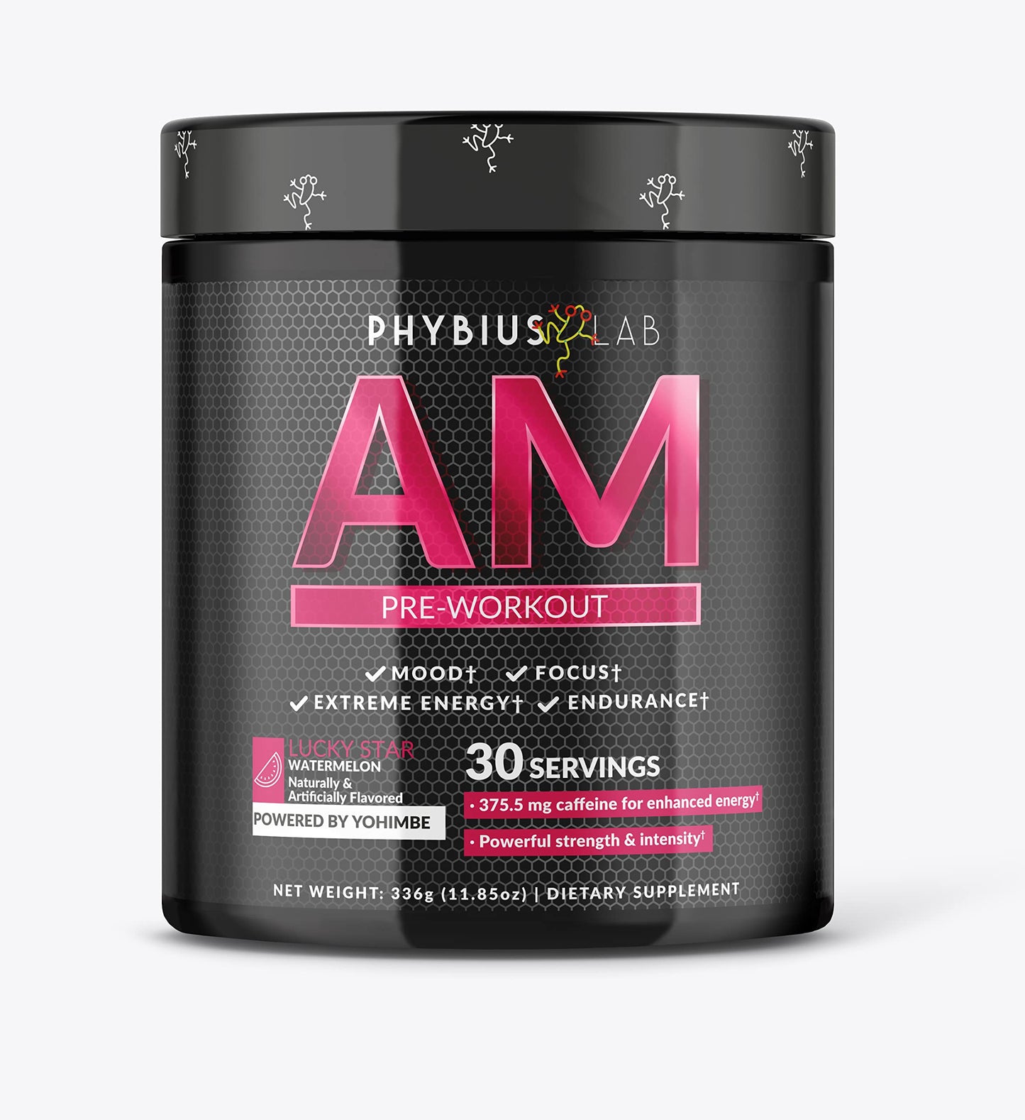 PHYBIUS Lab AM Pre-Workout (Sour Watermelon) Focus, Strength, Powder, 30 Servings PHYBIUS LabUS supplements