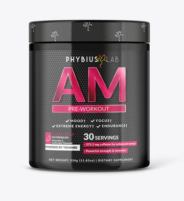 PHYBIUS Lab AM Pre-Workout (Sour Watermelon) Focus, Strength, Powder, 30 Servings PHYBIUS LabAu supplements