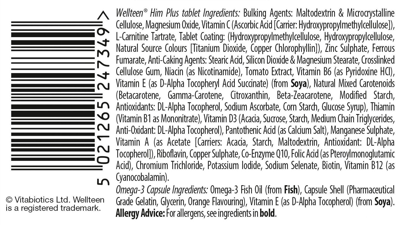 Vitabiotics Wellteen Him Plus Tablets/Capsules, 56 Count (Pack of 1) WellteenUS supplements