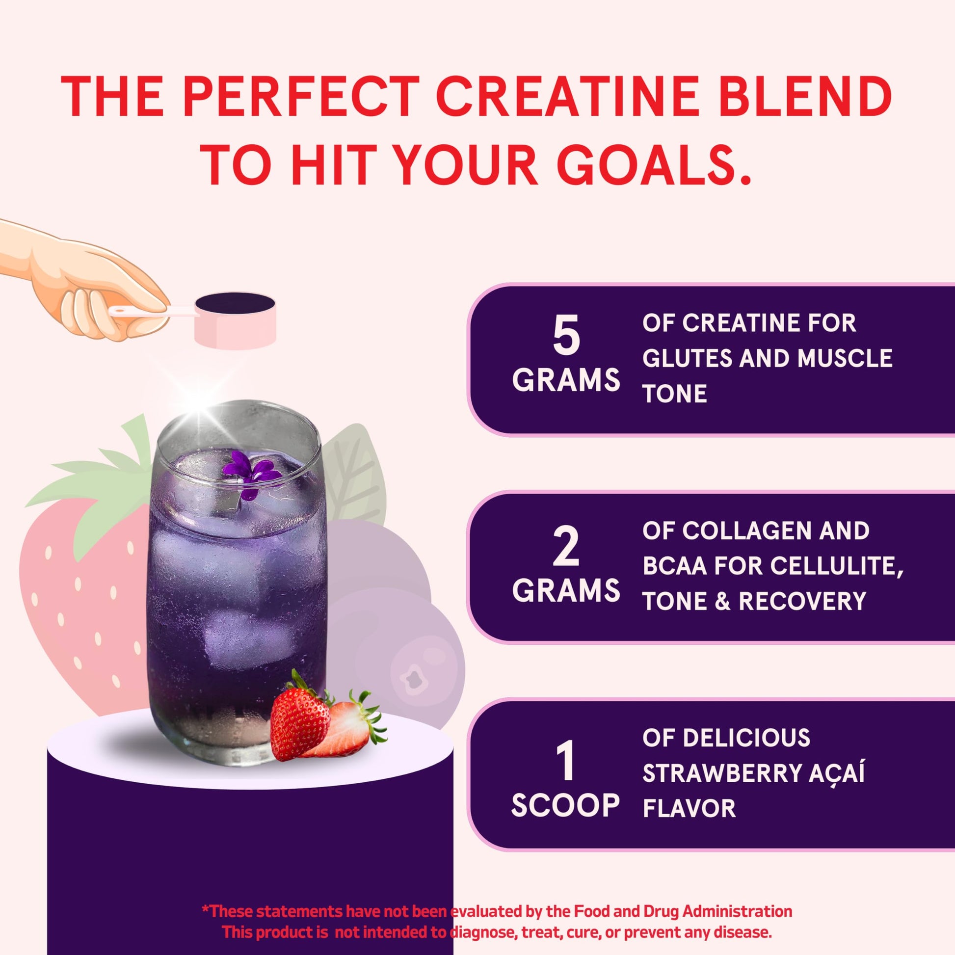 Peach Perfect Creatine Blend for Women – Micronized Creatine Monohydrate with BCAA & Collagen for Glute Strength Support – Strawberry Acai – 30 Servings Peach PerfectAu supplements
